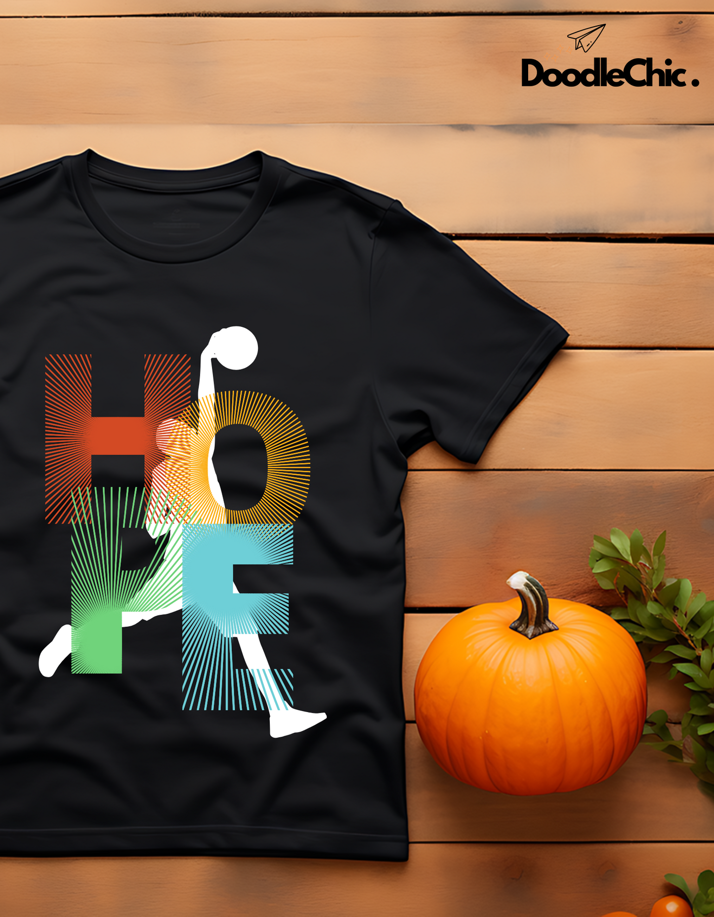 Hope Basketball Kids Organic Cotton T-shirt Black from DoodleChic