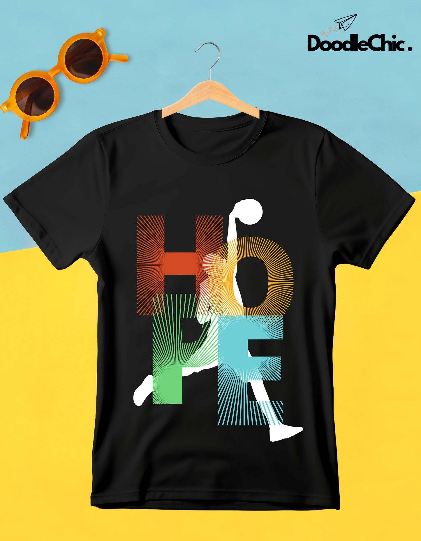 Hope Basketball Kids Organic Cotton T-shirt Black from DoodleChic