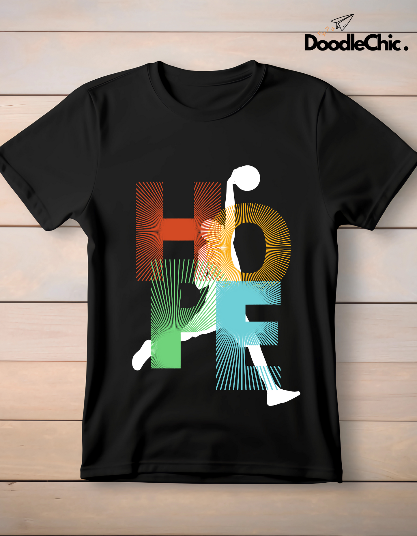 Hope Basketball Kids Organic Cotton T-shirt Black from DoodleChic