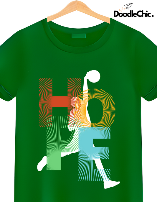 Hope Basketball Kids Organic Cotton T-shirt Green from DoodleChic