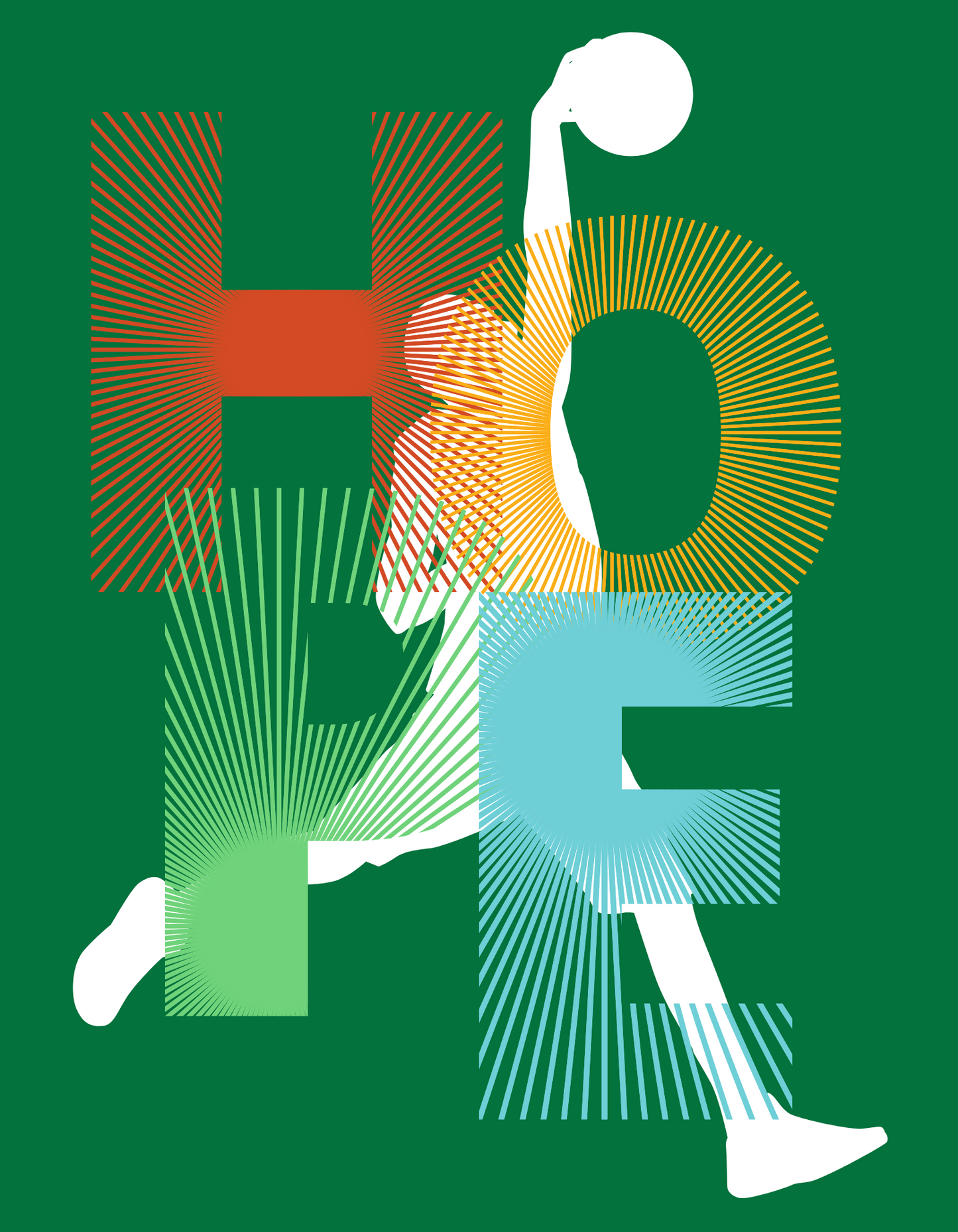 Hope Basketball Kids Organic Cotton T-shirt Green from DoodleChic