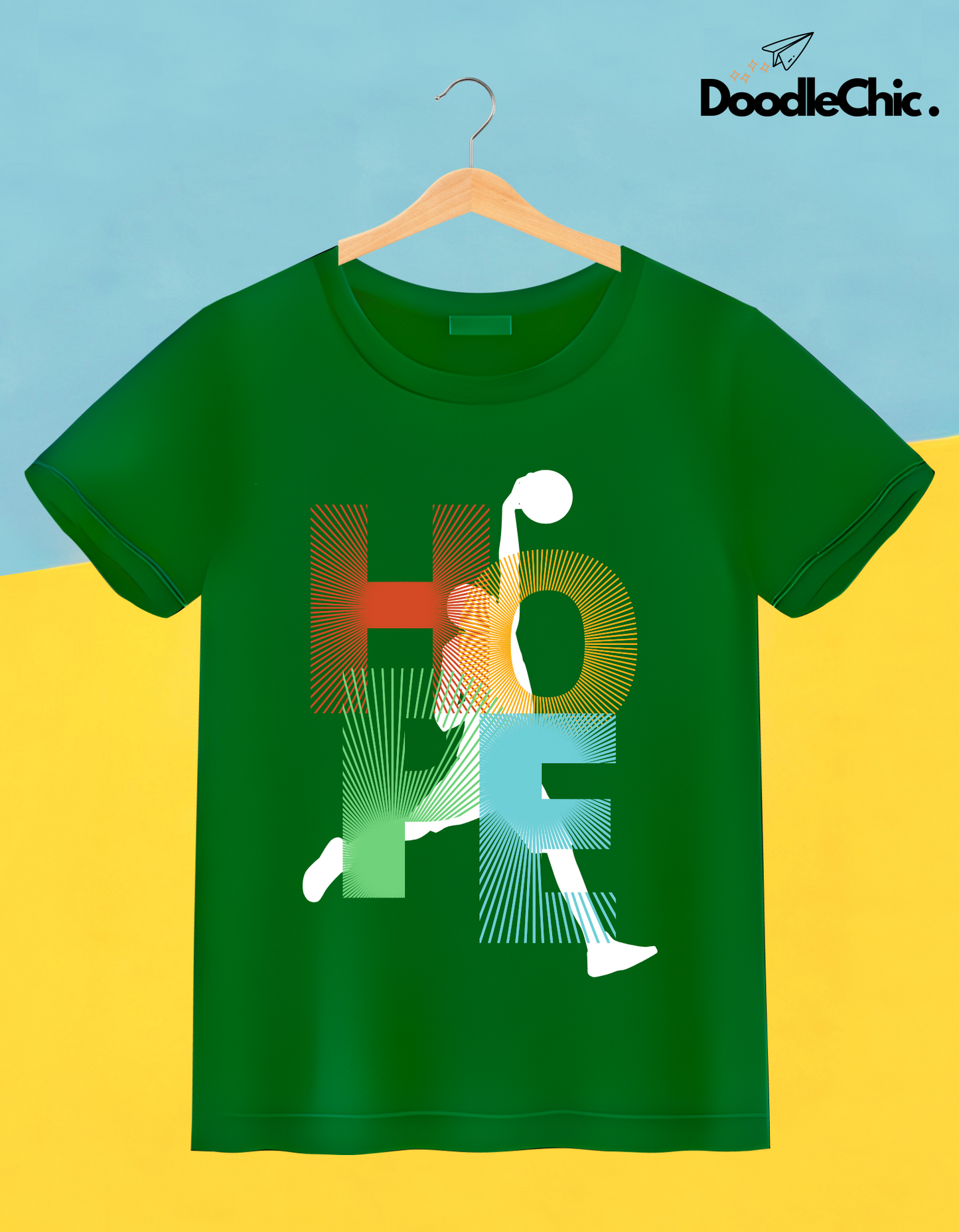 Hope Basketball Kids Organic Cotton T-shirt Green from DoodleChic