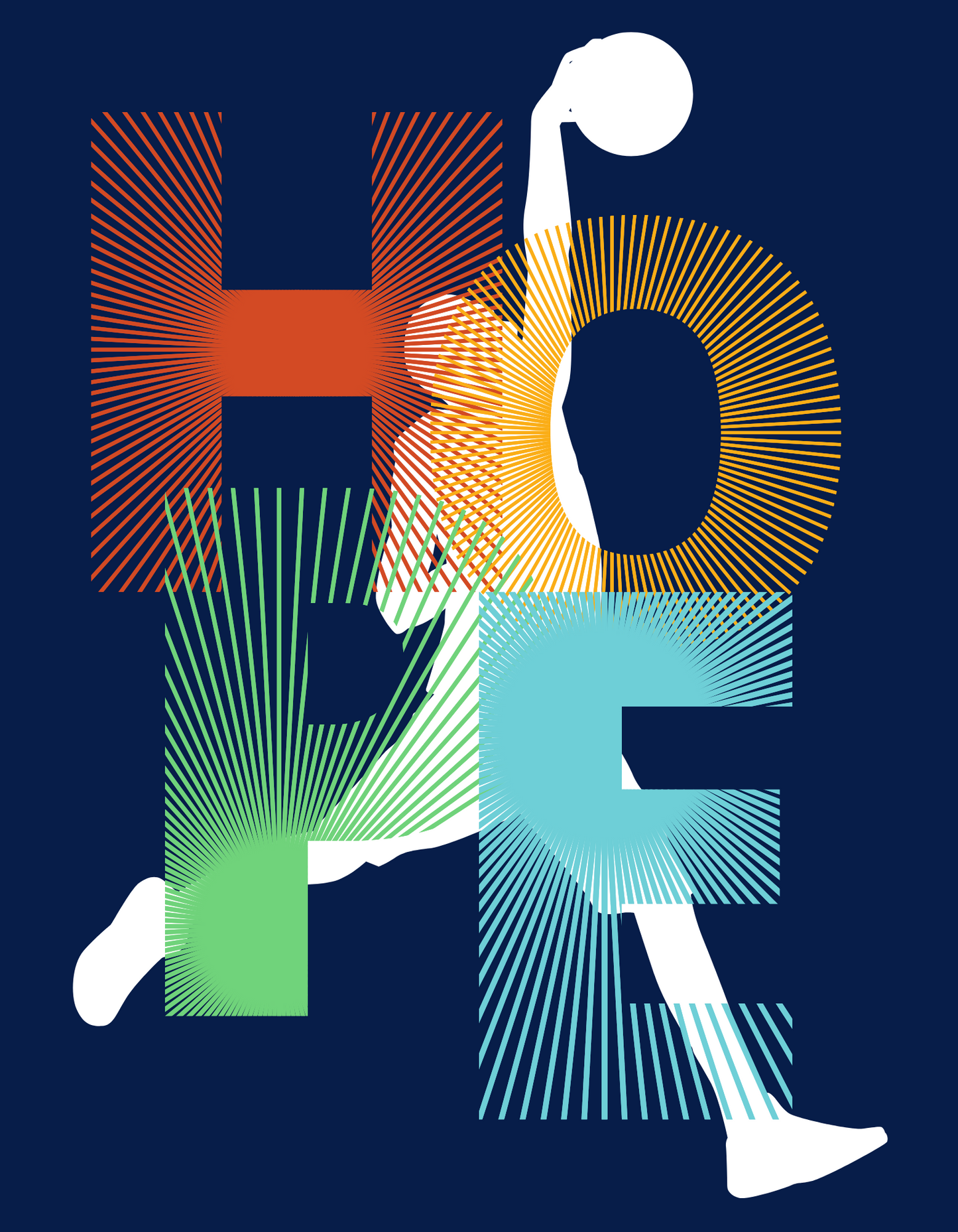 Hope Basketball Kids Organic Cotton T-shirt Navy Blue from DoodleChic