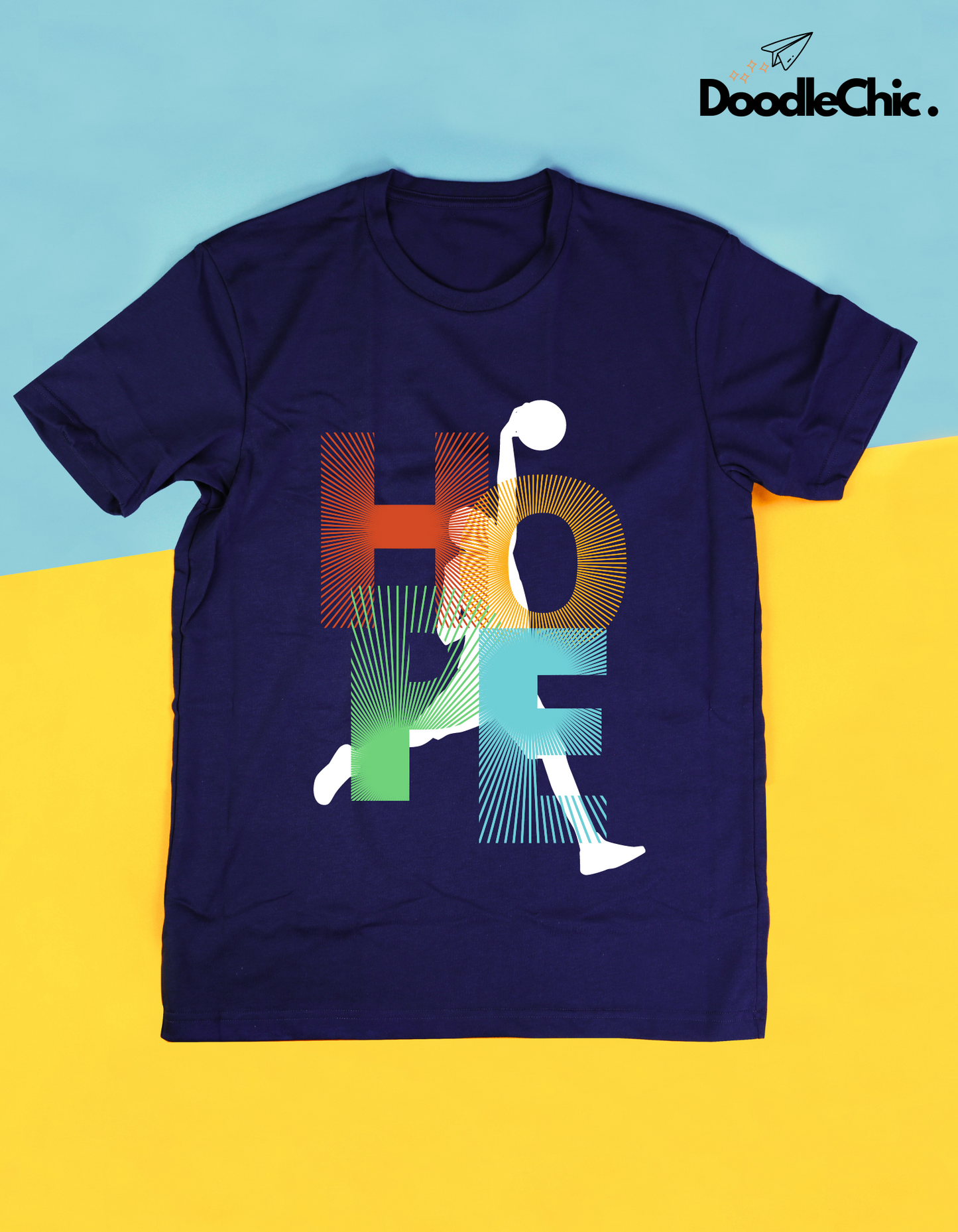 Hope Basketball Kids Organic Cotton T-shirt Navy Blue from DoodleChic