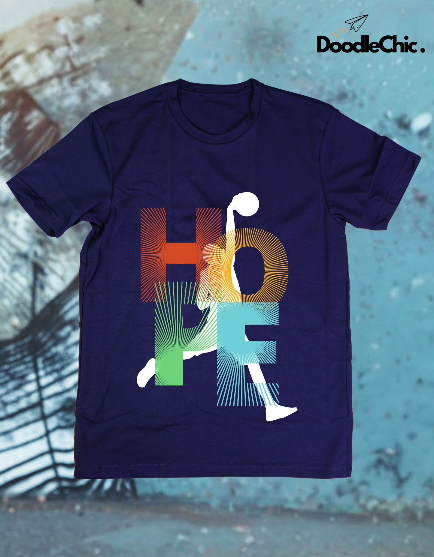 Hope Basketball Kids Organic Cotton T-shirt Navy Blue from DoodleChic