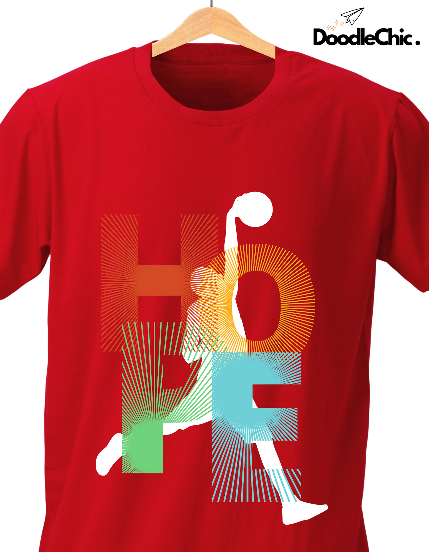 Hope Basketball Kids Organic Cotton T-shirt Red from DoodleChic