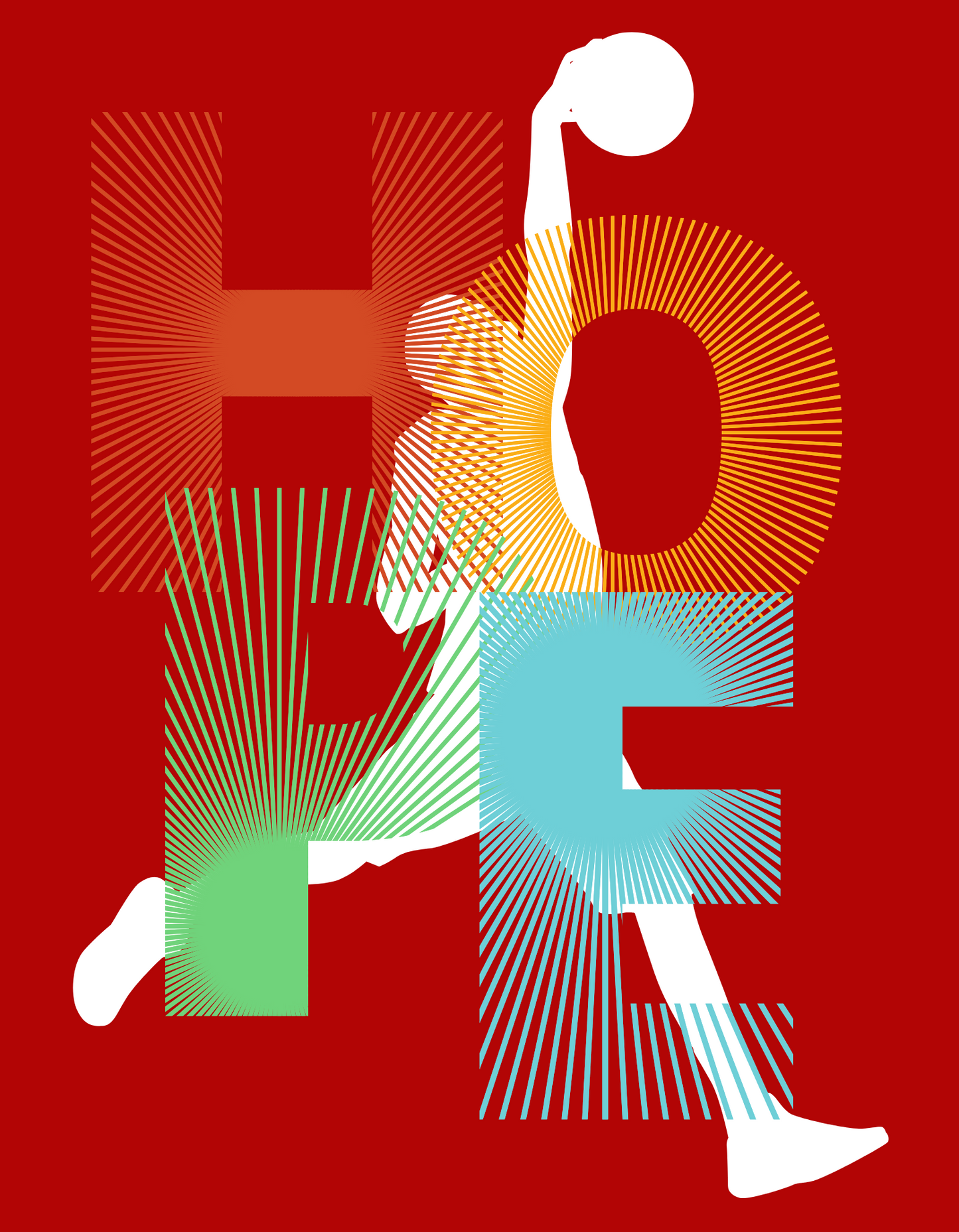 Hope Basketball Kids Organic Cotton T-shirt Red from DoodleChic