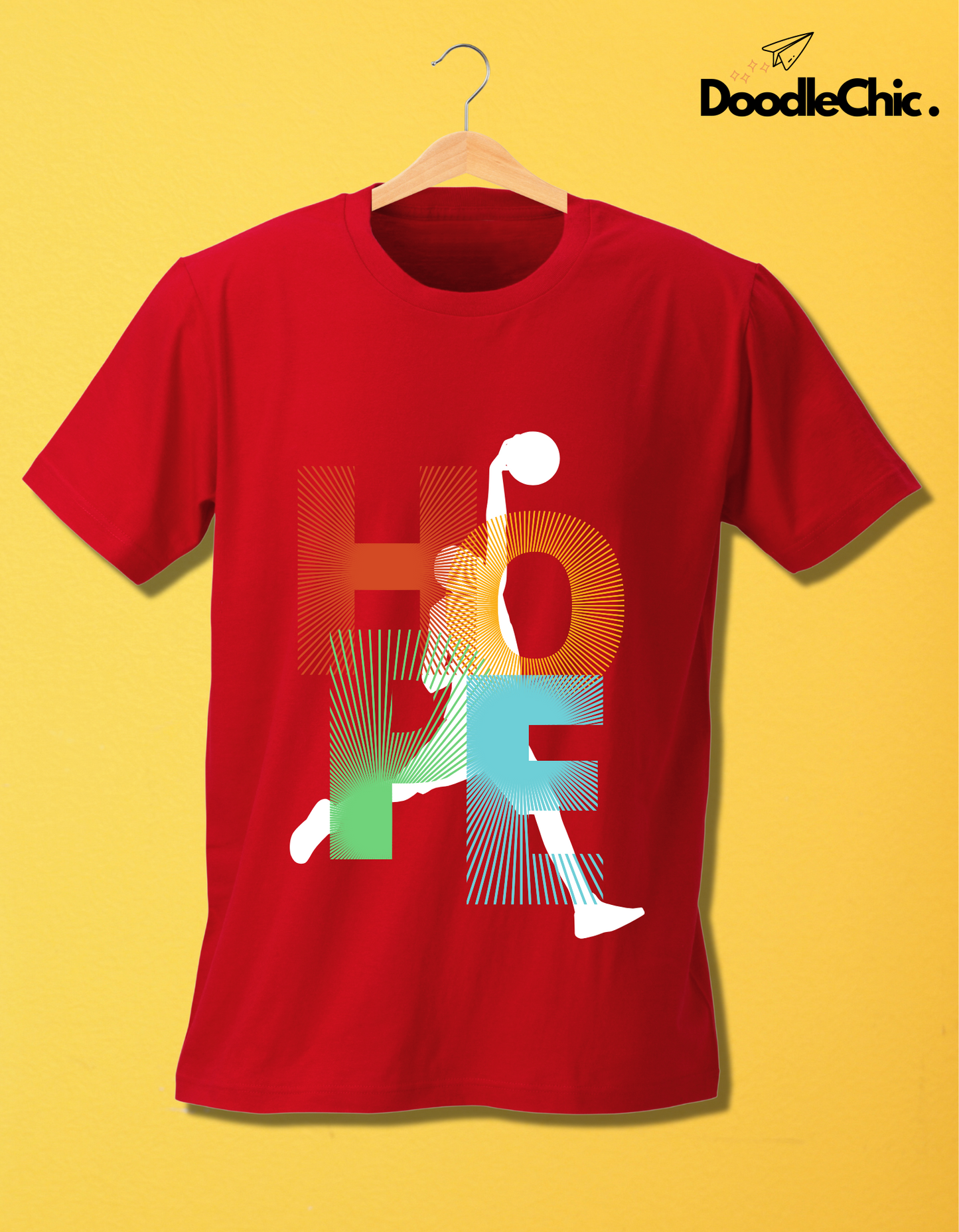 Hope Basketball Kids Organic Cotton T-shirt Red from DoodleChic
