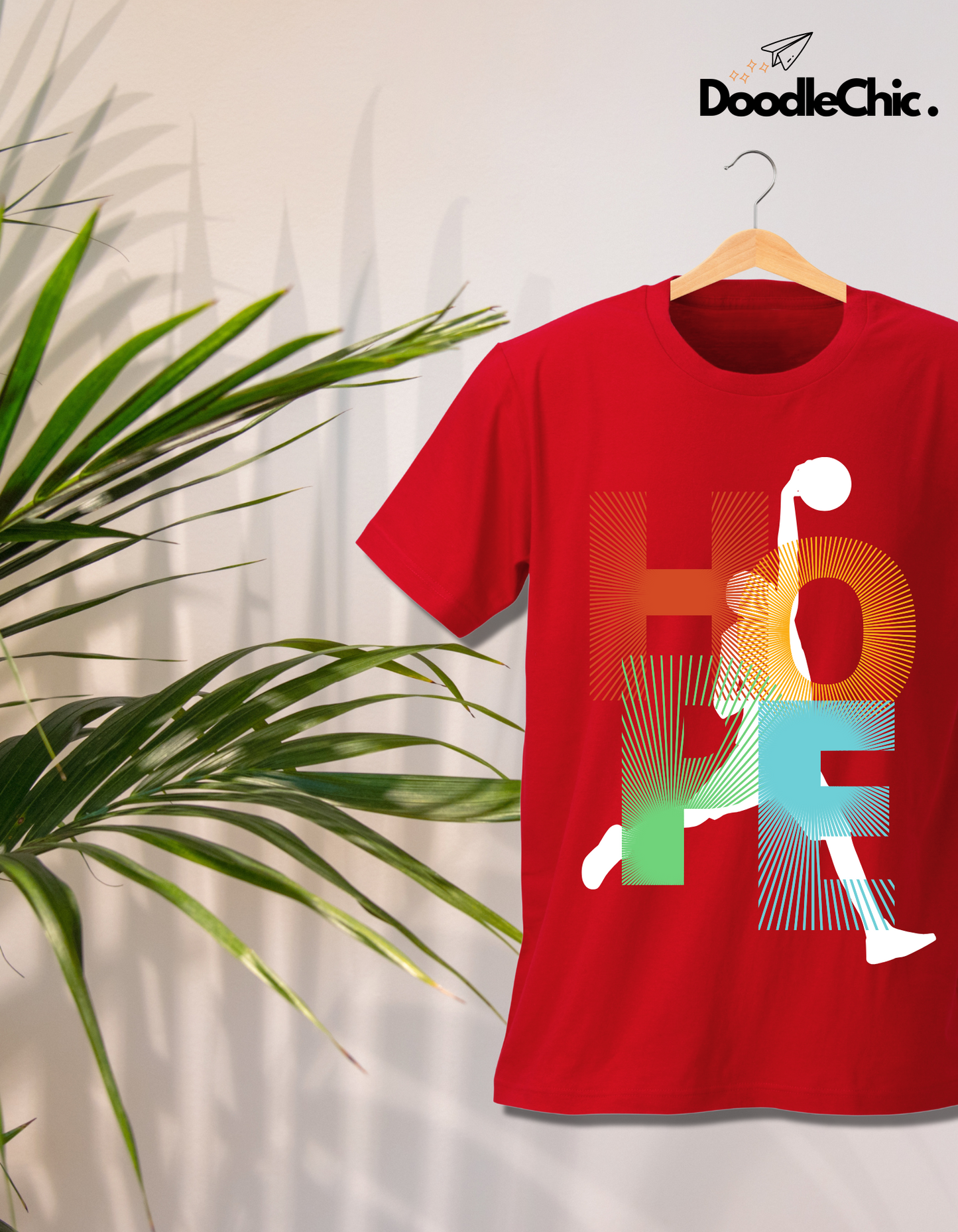 Hope Basketball Kids Organic Cotton T-shirt Red from DoodleChic