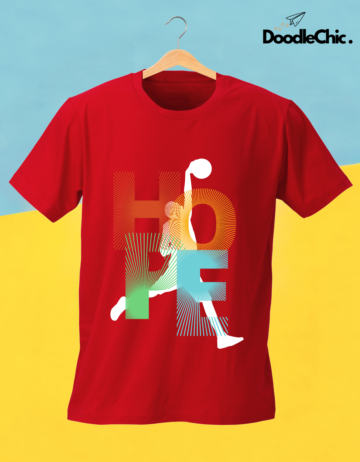 Hope Basketball Kids Organic Cotton T-shirt Red from DoodleChic