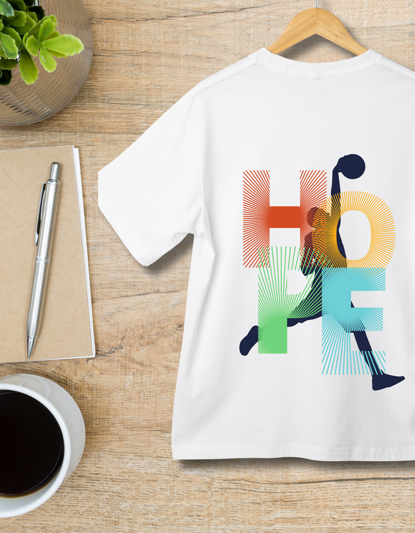 Hope Basketball Kids Organic Cotton T-shirt White from DoodleChic