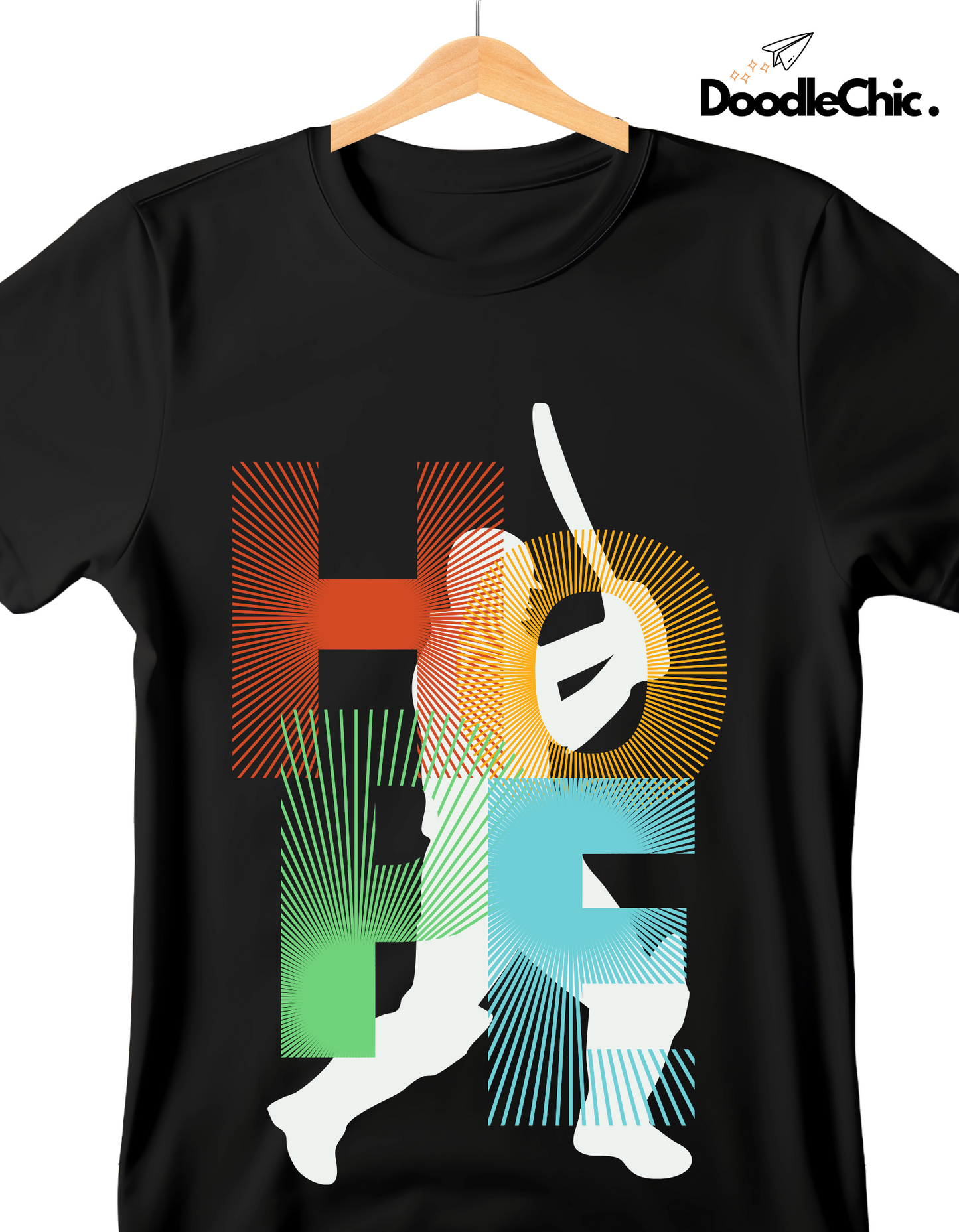 Hope Cricket Kids Organic Cotton T-shirt Black from DoodleChic
