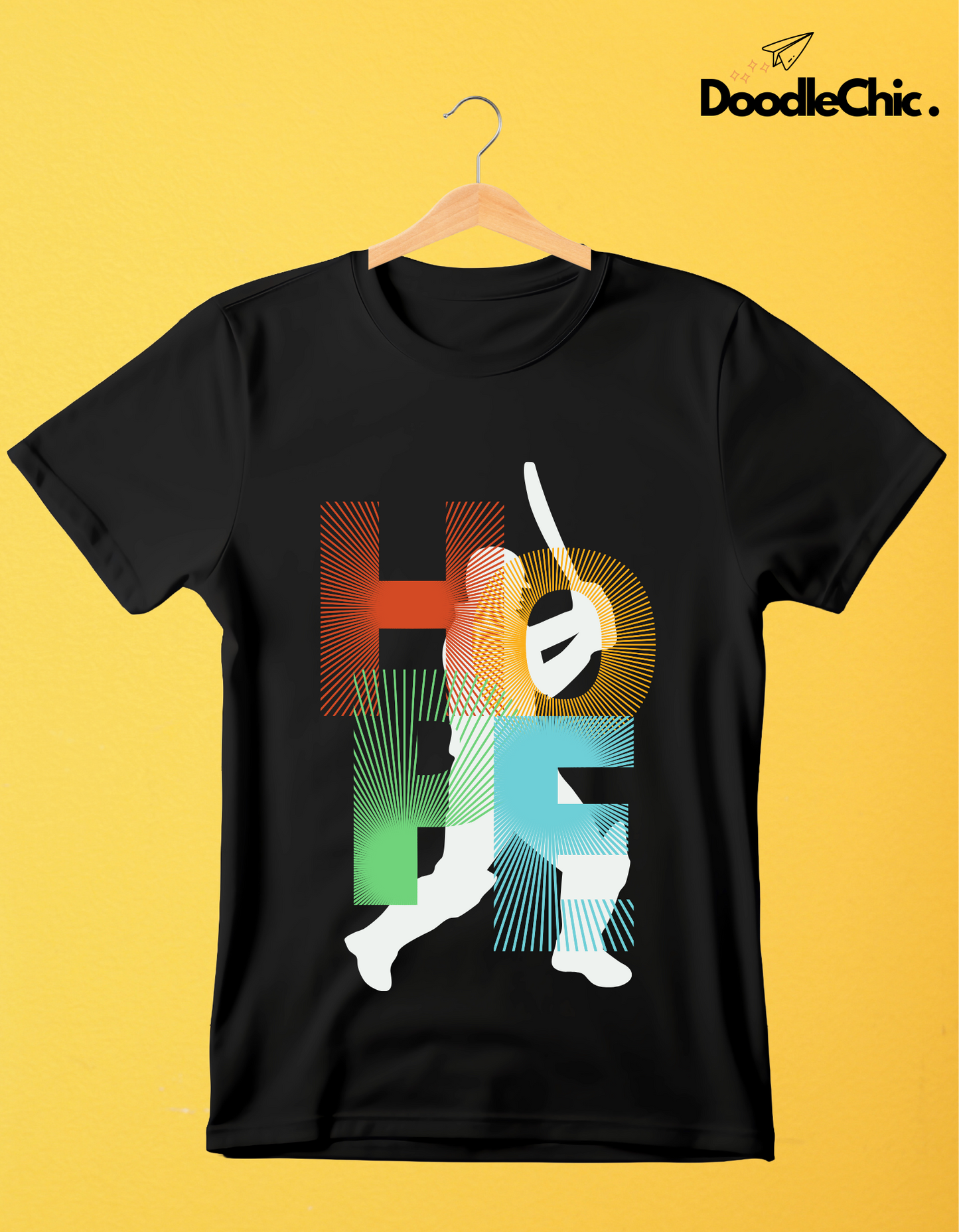 Hope Cricket Kids Organic Cotton T-shirt Black from DoodleChic
