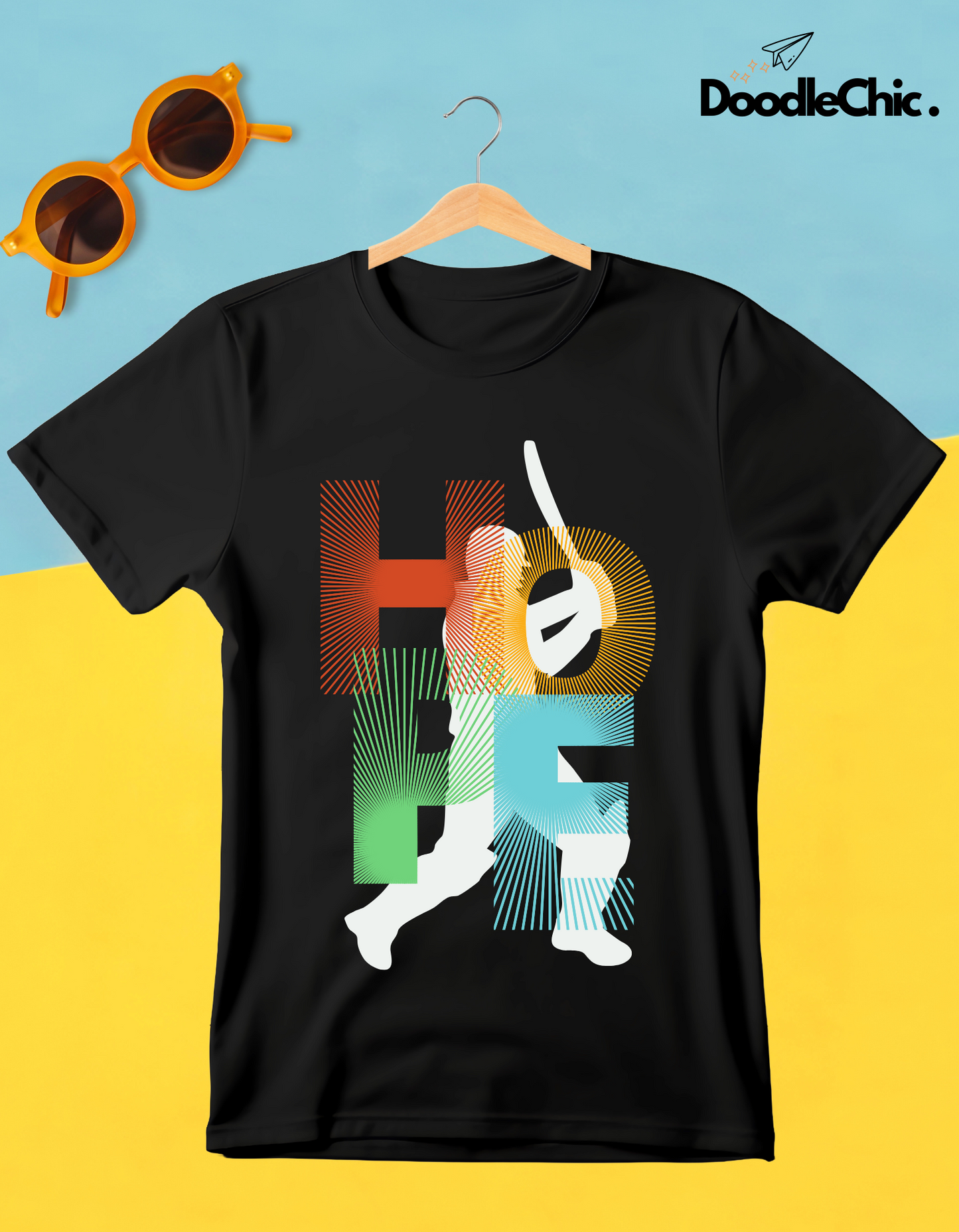 Hope Cricket Kids Organic Cotton T-shirt Black from DoodleChic