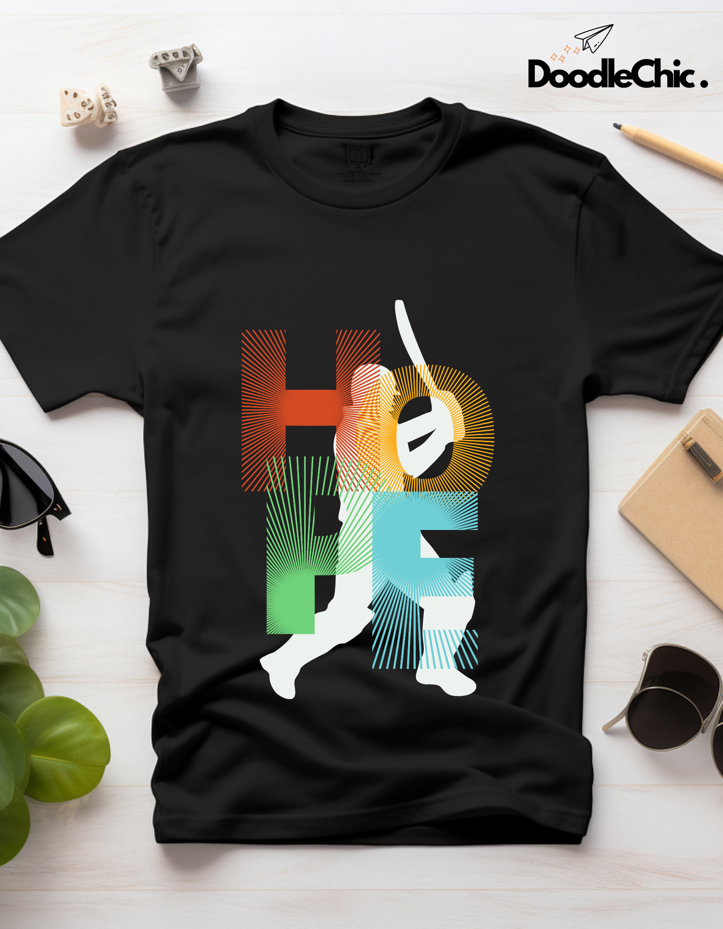 Hope Cricket Kids Organic Cotton T-shirt Black from DoodleChic