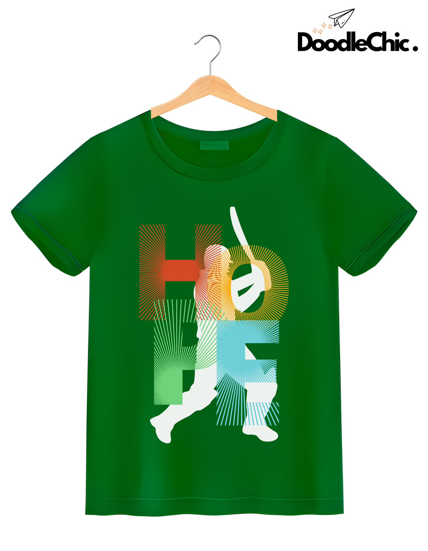 Hope Cricket Kids Organic Cotton T-shirt Green from DoodleChic