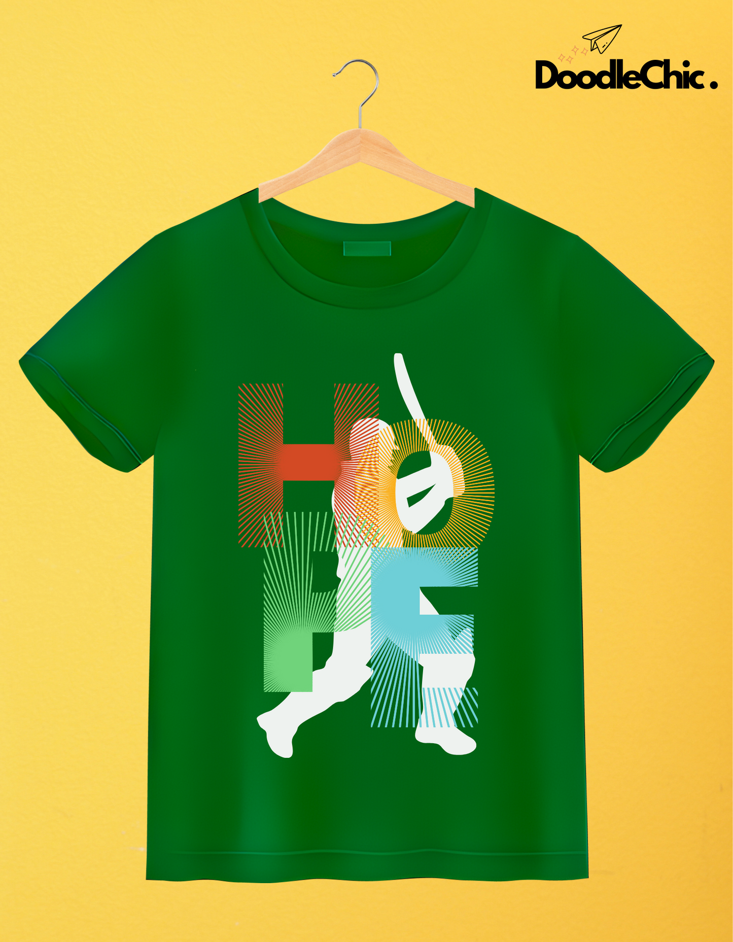 Hope Cricket Kids Organic Cotton T-shirt Green from DoodleChic