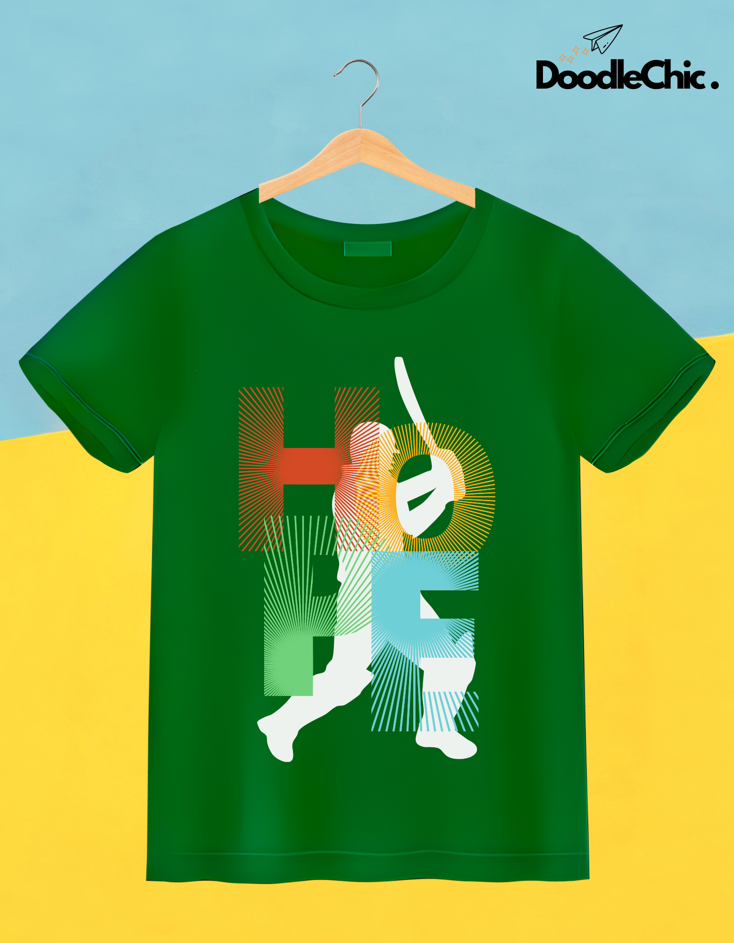 Hope Cricket Kids Organic Cotton T-shirt Green from DoodleChic
