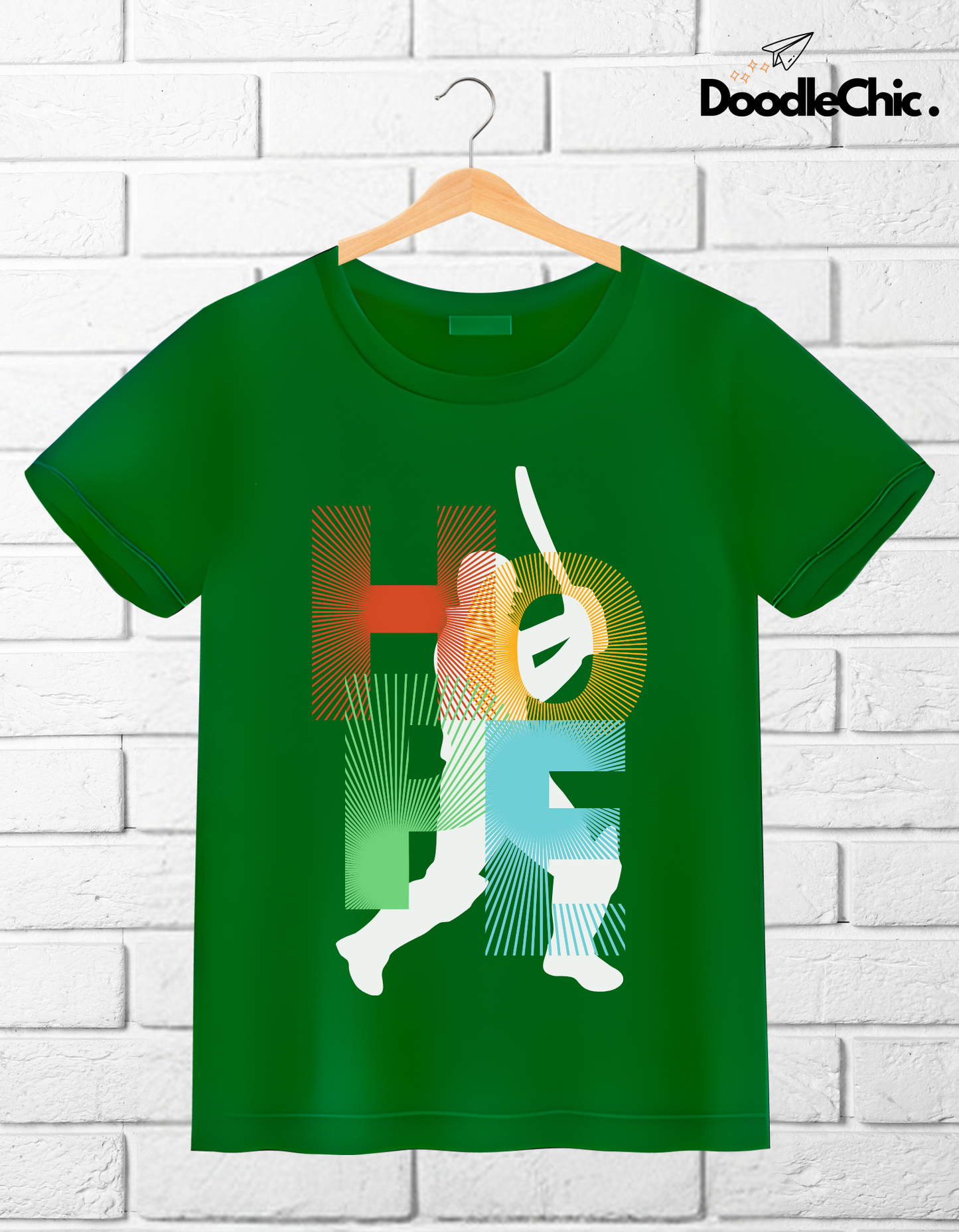 Hope Cricket Kids Organic Cotton T-shirt Green from DoodleChic