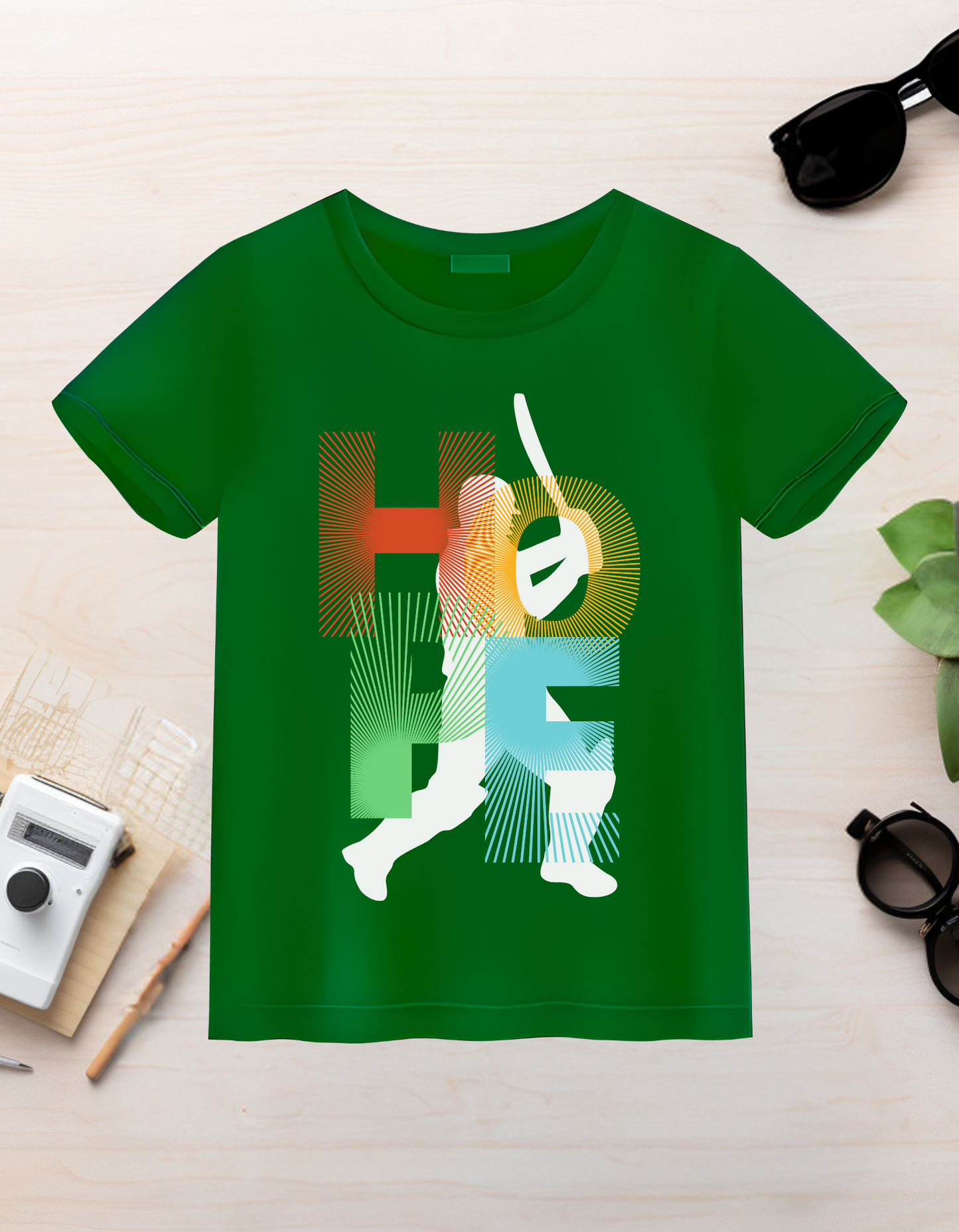 Hope Cricket Kids Organic Cotton T-shirt Green from DoodleChic