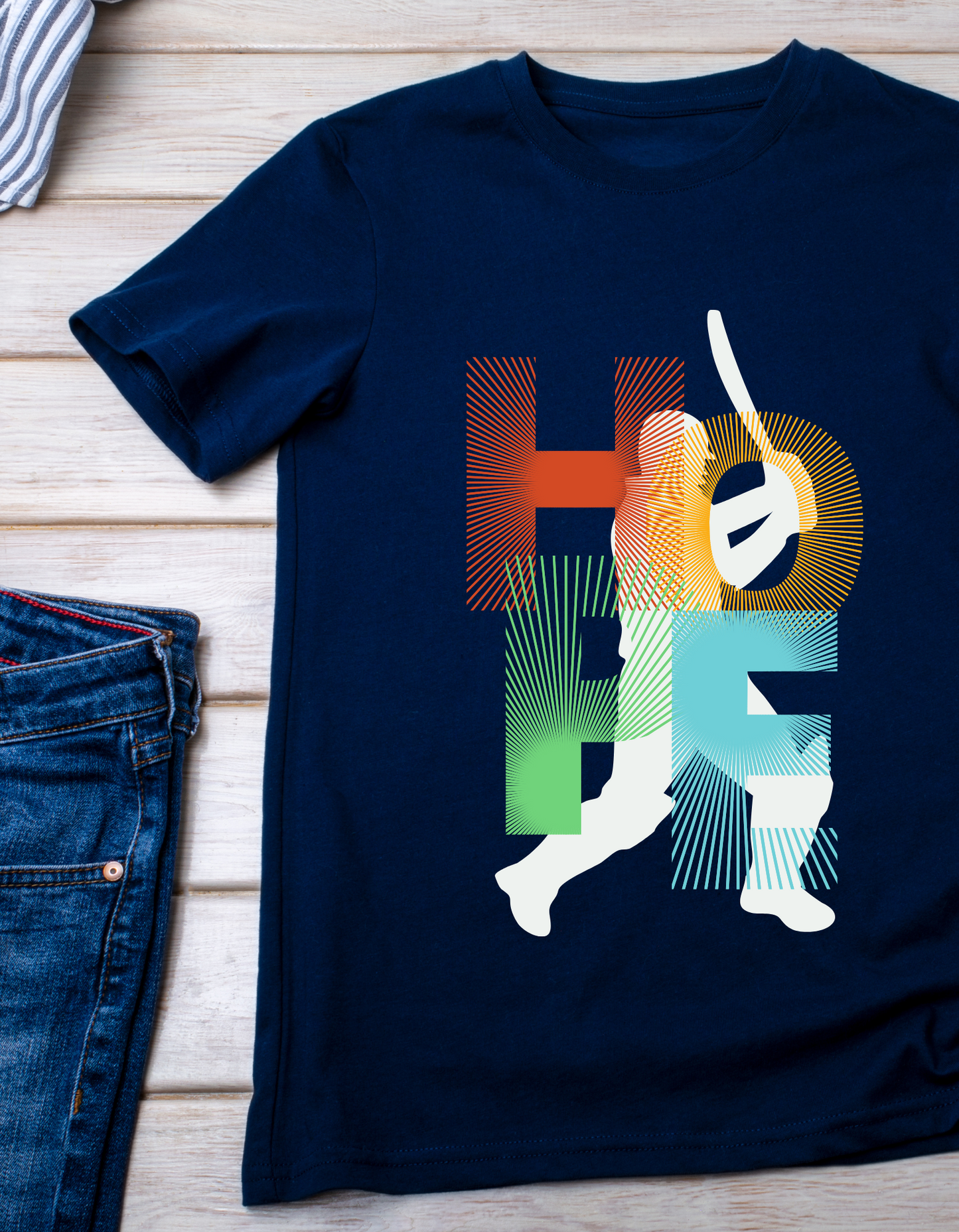 Hope Cricket Kids Organic Cotton T-shirt Navy Blue from DoodleChic