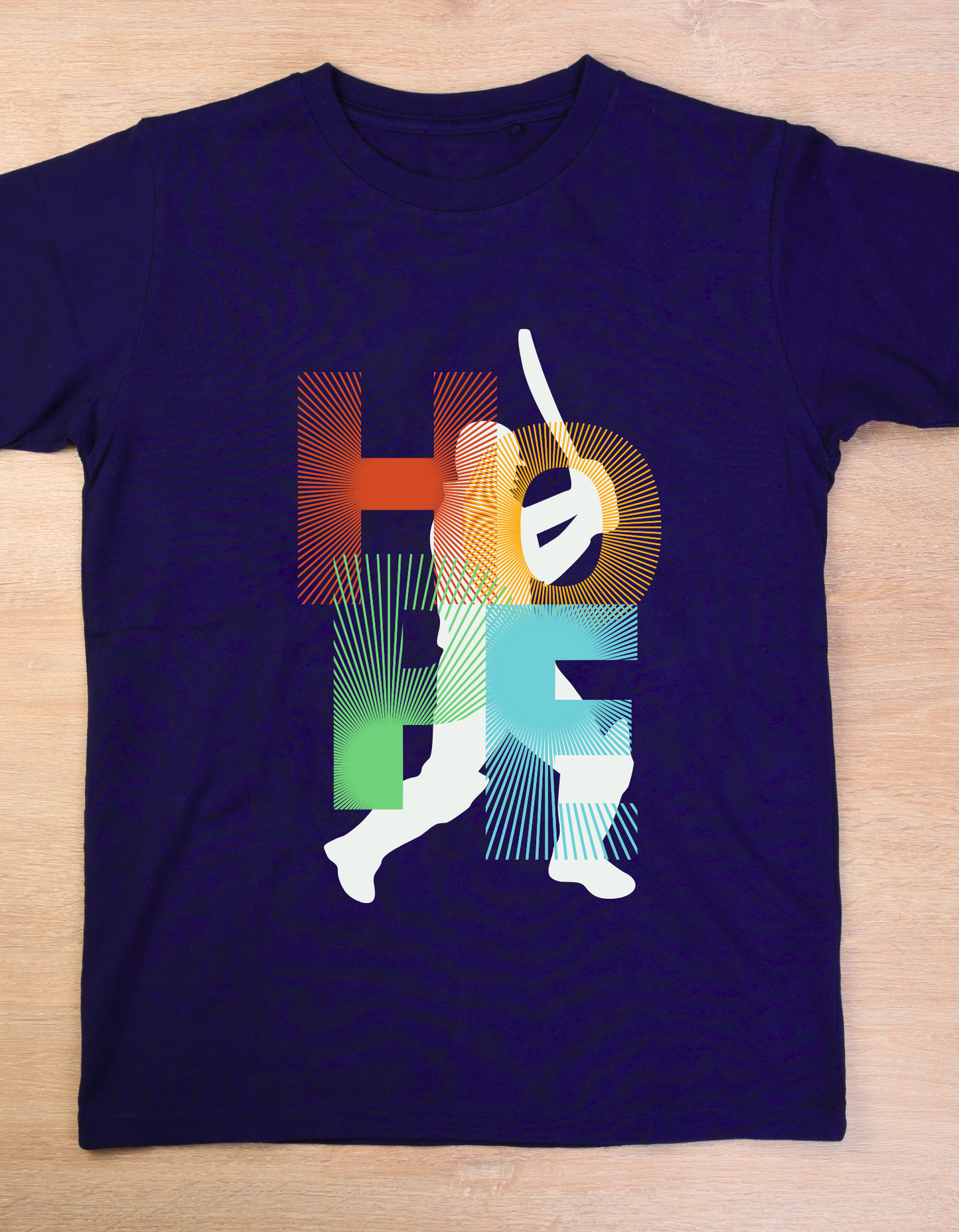 Hope Cricket Kids Organic Cotton T-shirt Navy Blue from DoodleChic