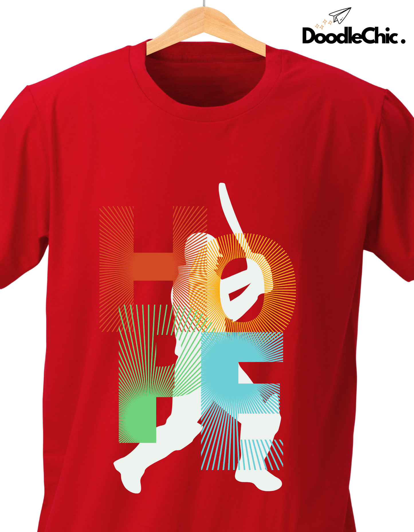 Hope Cricket Kids Organic Cotton T-shirt Red from DoodleChic