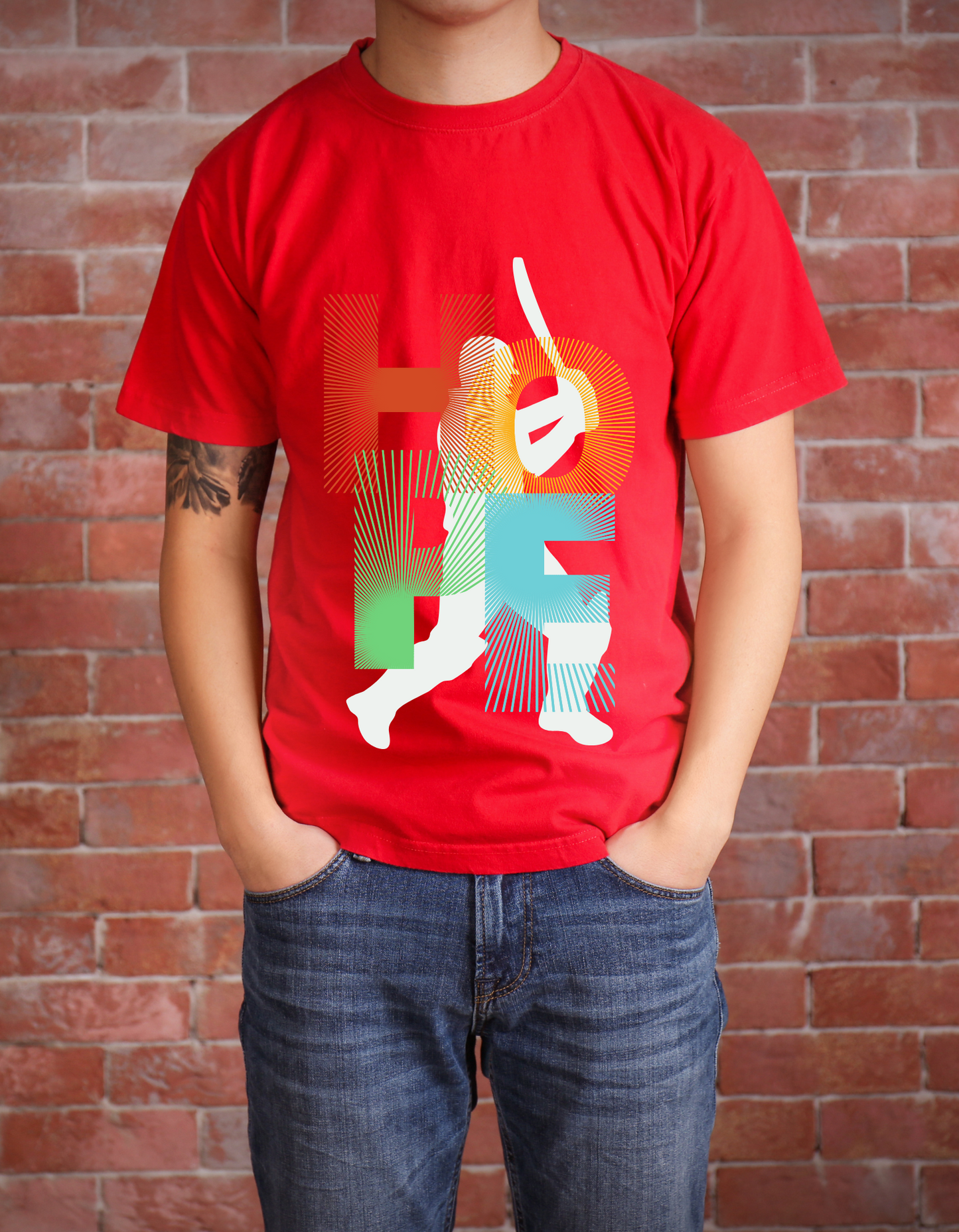Hope Cricket Kids Organic Cotton T-shirt Red from DoodleChic