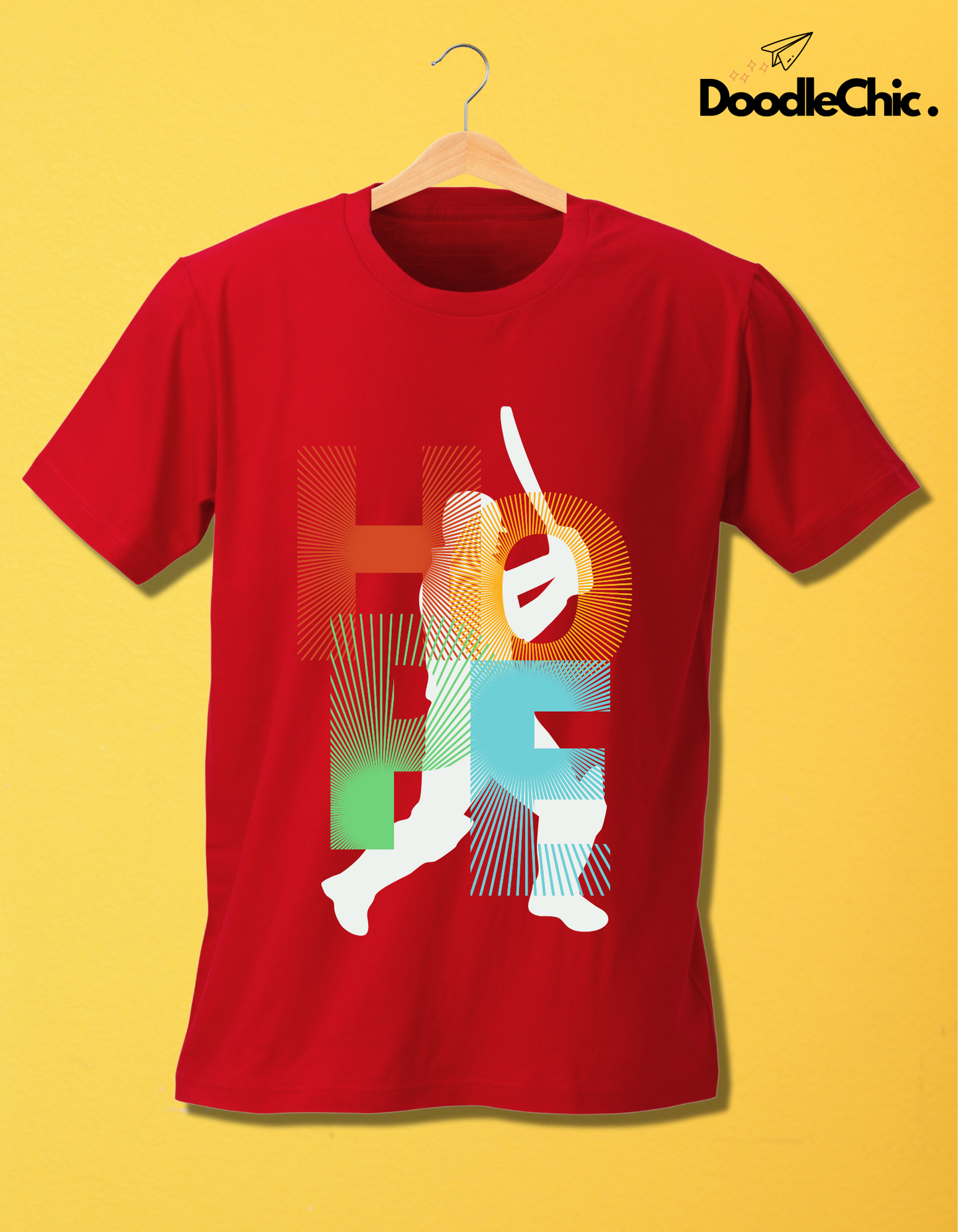 Hope Cricket Kids Organic Cotton T-shirt Red from DoodleChic