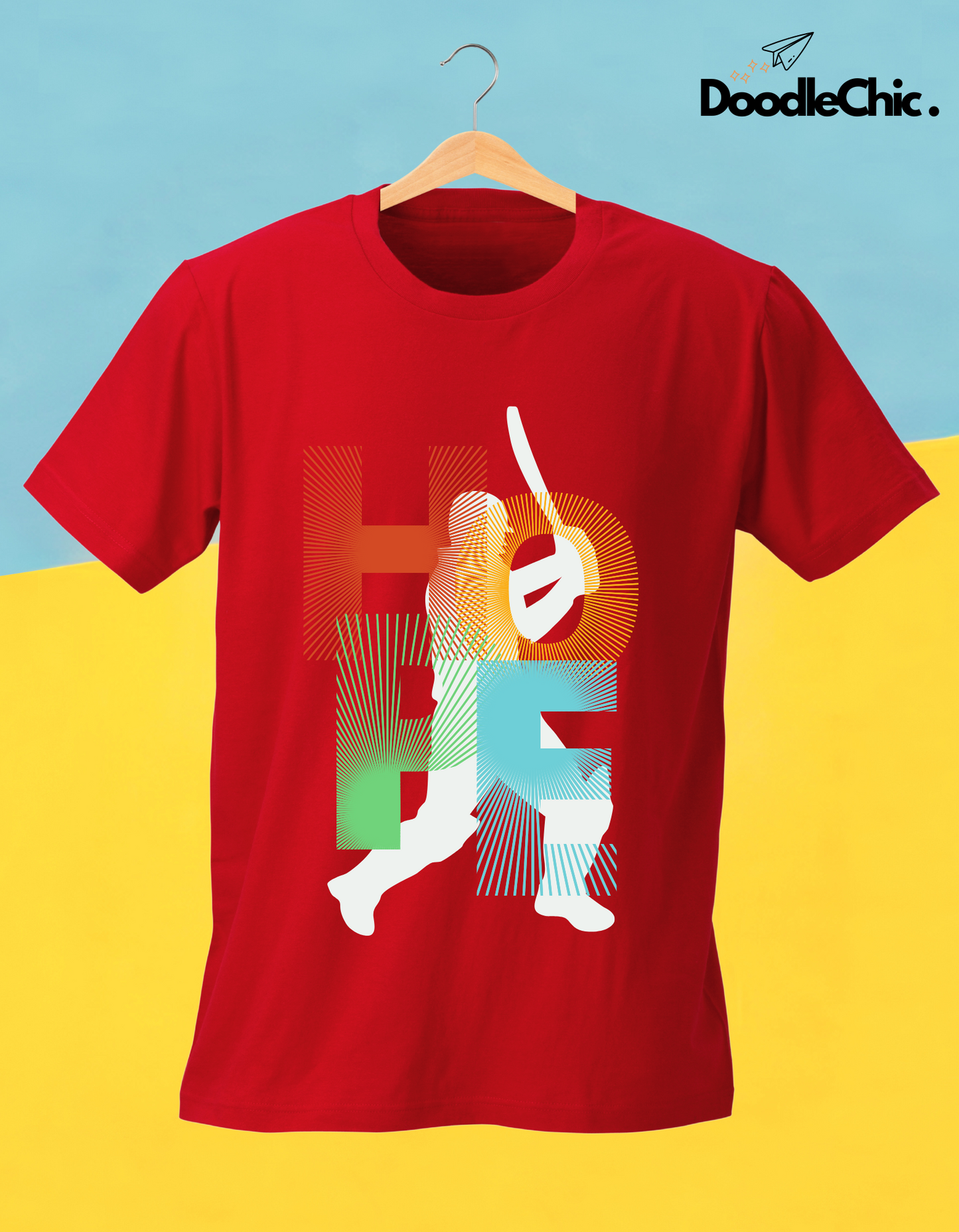 Hope Cricket Kids Organic Cotton T-shirt Red from DoodleChic