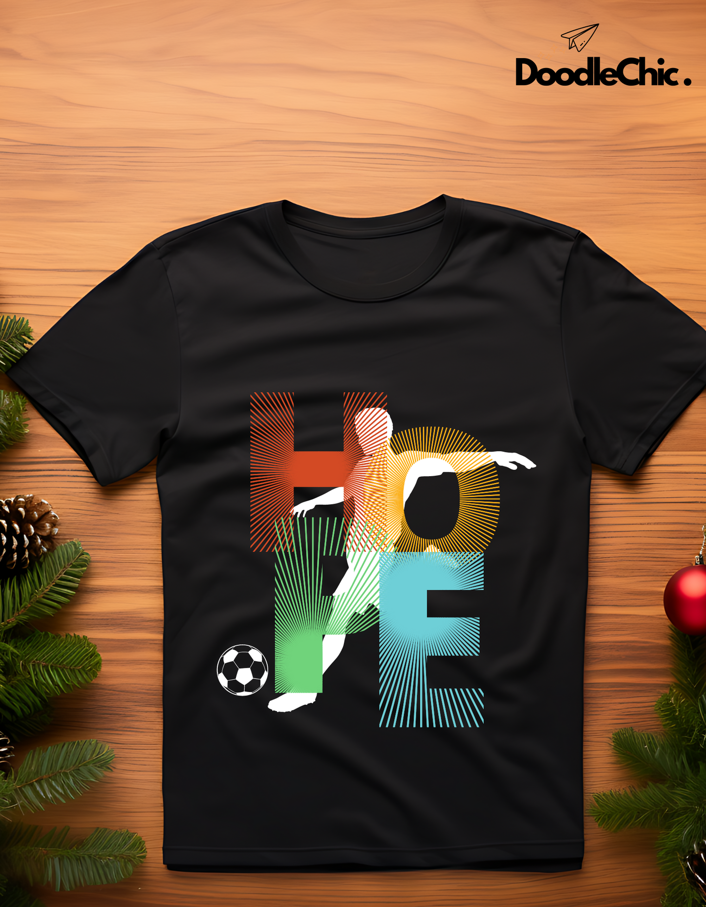 Hope Soccer Kids Organic Cotton T-shirt Black from DoodleChic