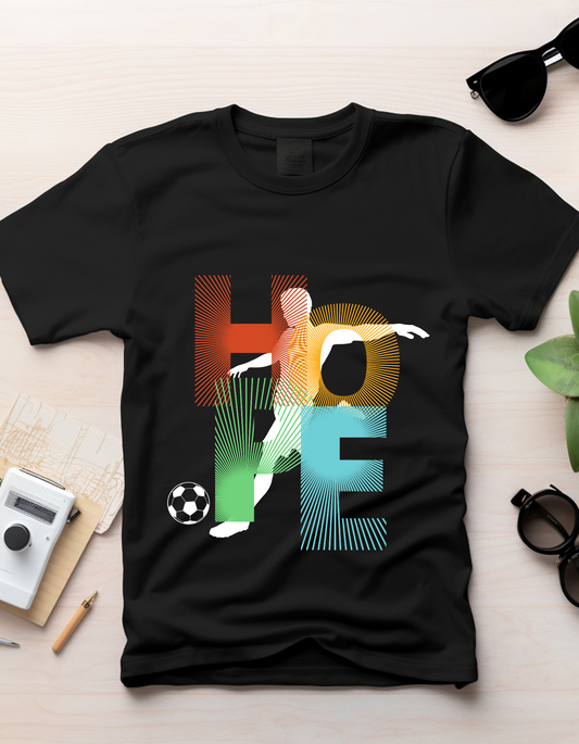 Hope Soccer Kids Organic Cotton T-shirt Black from DoodleChic
