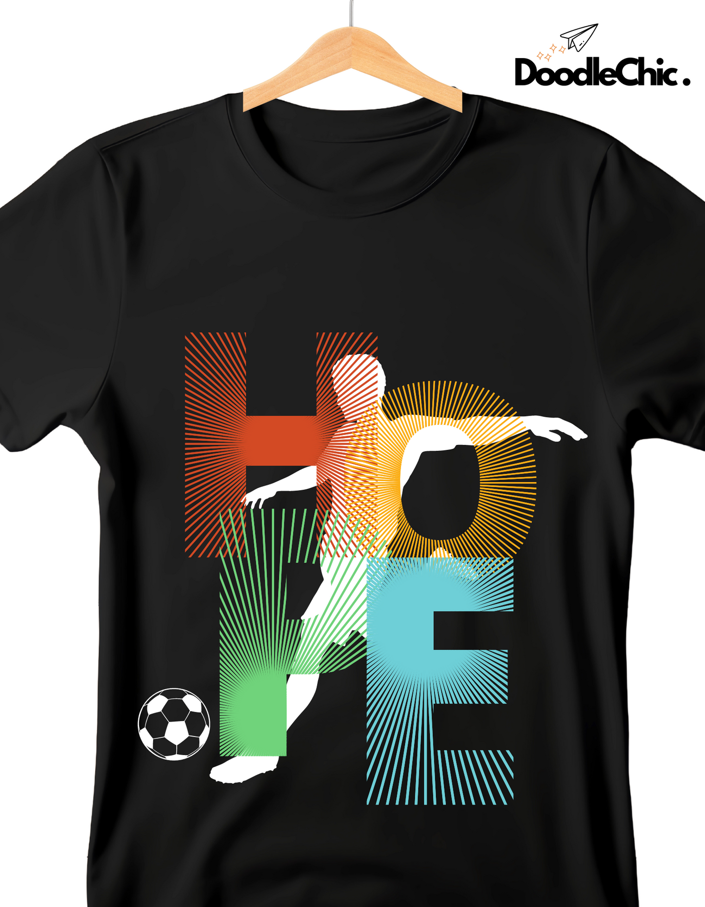 Hope Soccer Kids Organic Cotton T-shirt Black from DoodleChic