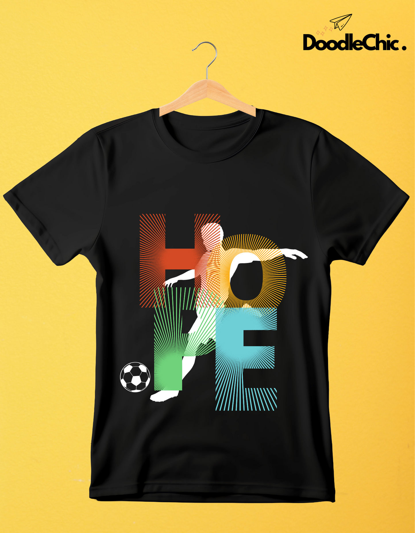Hope Soccer Kids Organic Cotton T-shirt Black from DoodleChic