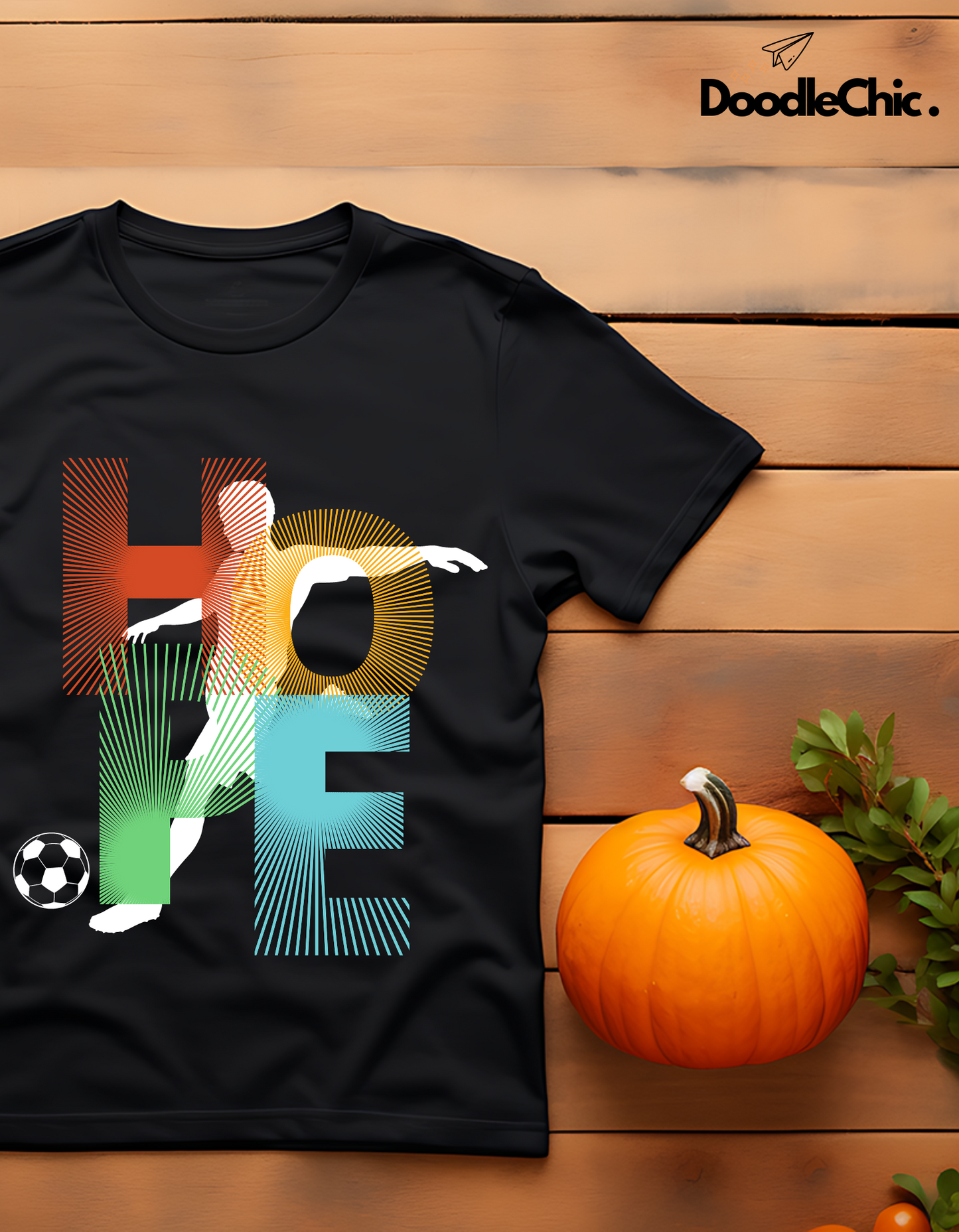 Hope Soccer Kids Organic Cotton T-shirt Black from DoodleChic