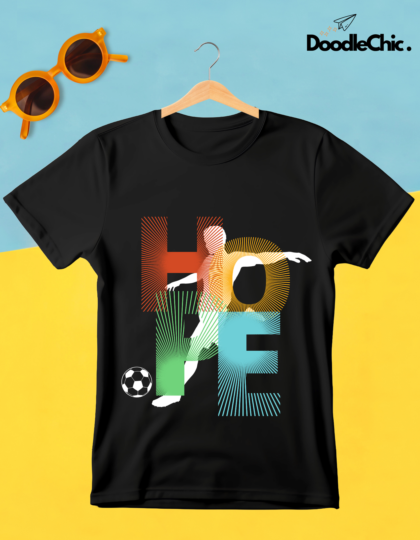 Hope Soccer Kids Organic Cotton T-shirt Black from DoodleChic