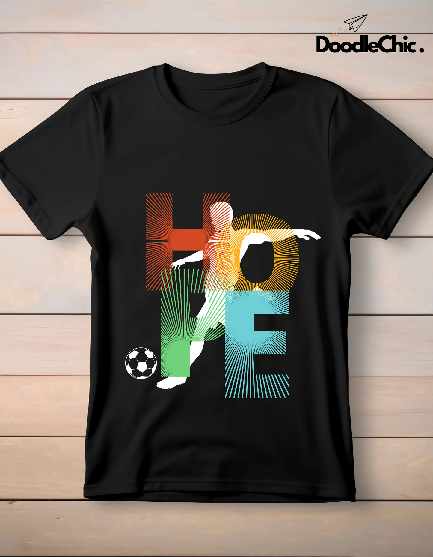 Hope Soccer Kids Organic Cotton T-shirt Black from DoodleChic