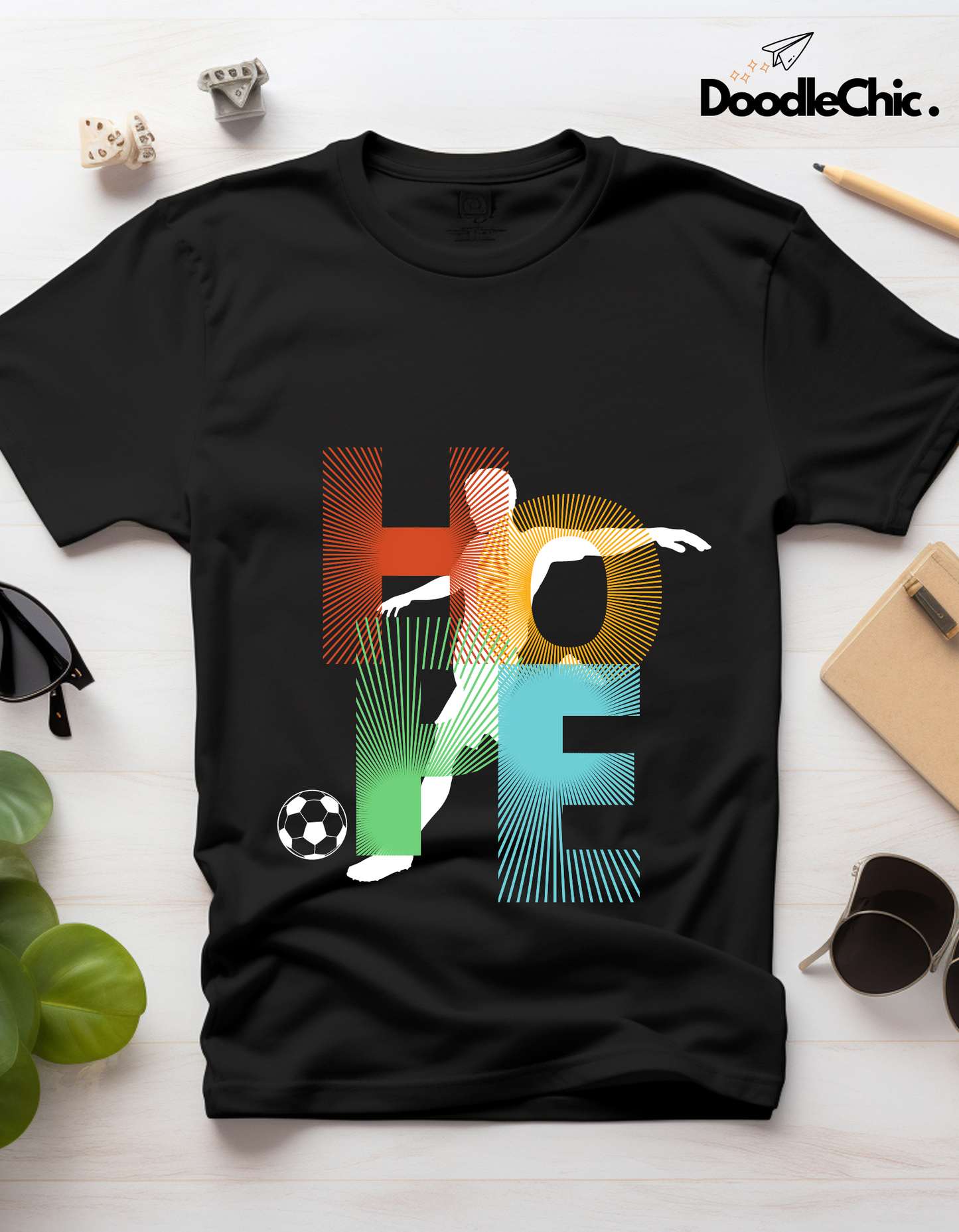 Hope Soccer Kids Organic Cotton T-shirt Black from DoodleChic