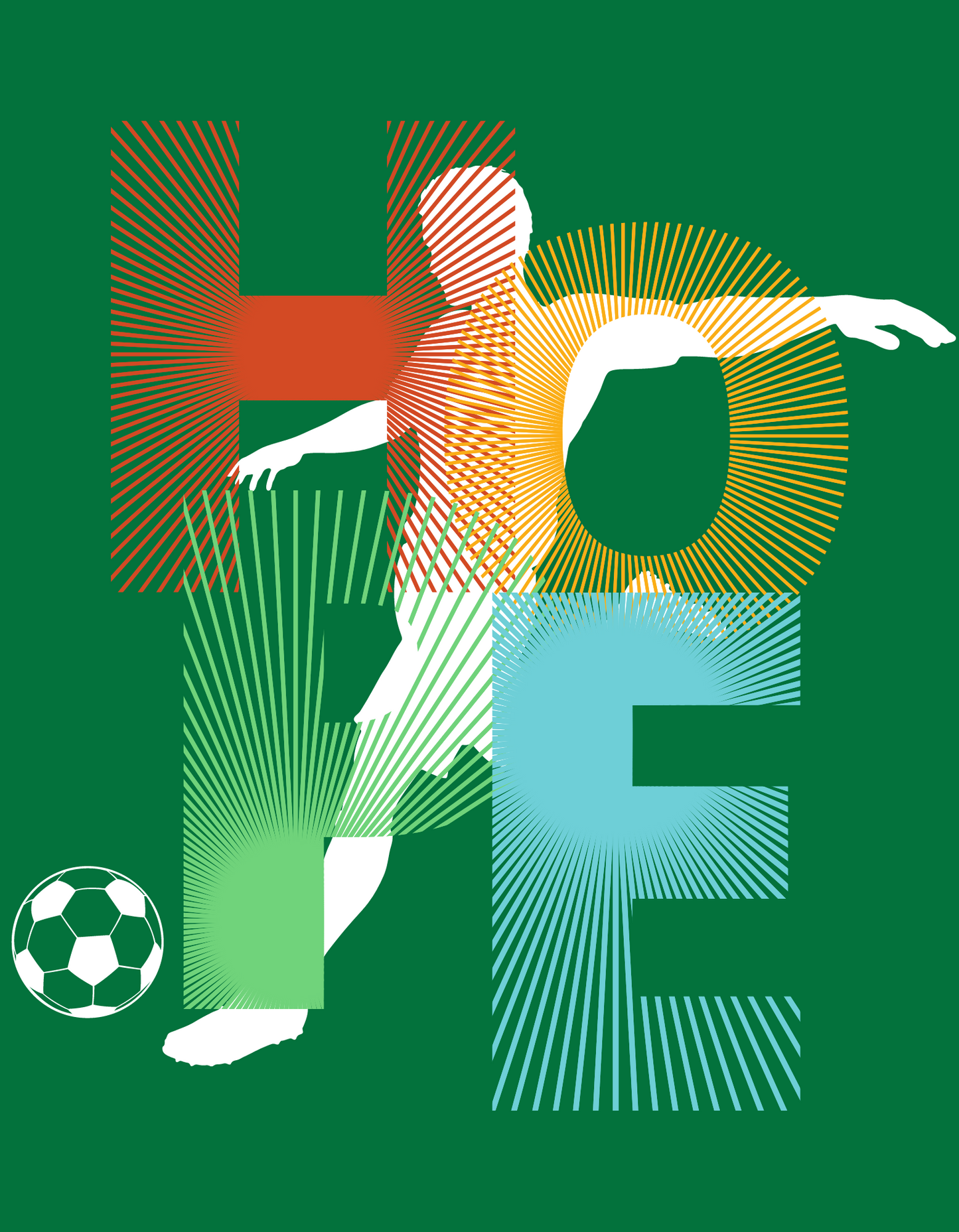 Hope Soccer Kids Organic Cotton T-shirt Green from DoodleChic