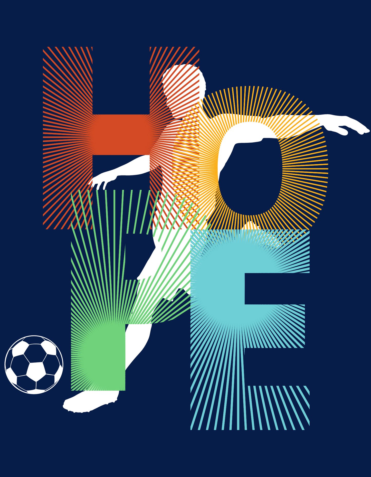 Hope Soccer Kids Organic Cotton T-shirt Navy Blue from DoodleChic