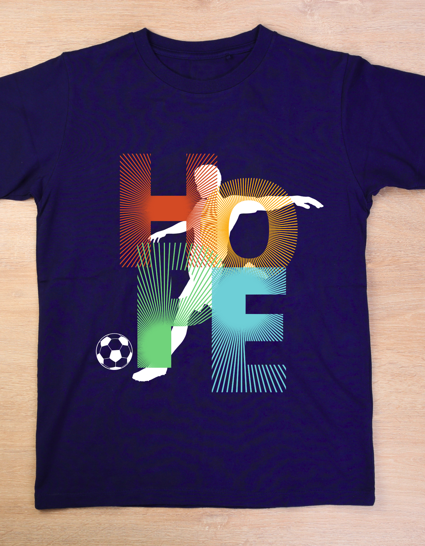 Hope Soccer Kids Organic Cotton T-shirt Navy Blue from DoodleChic