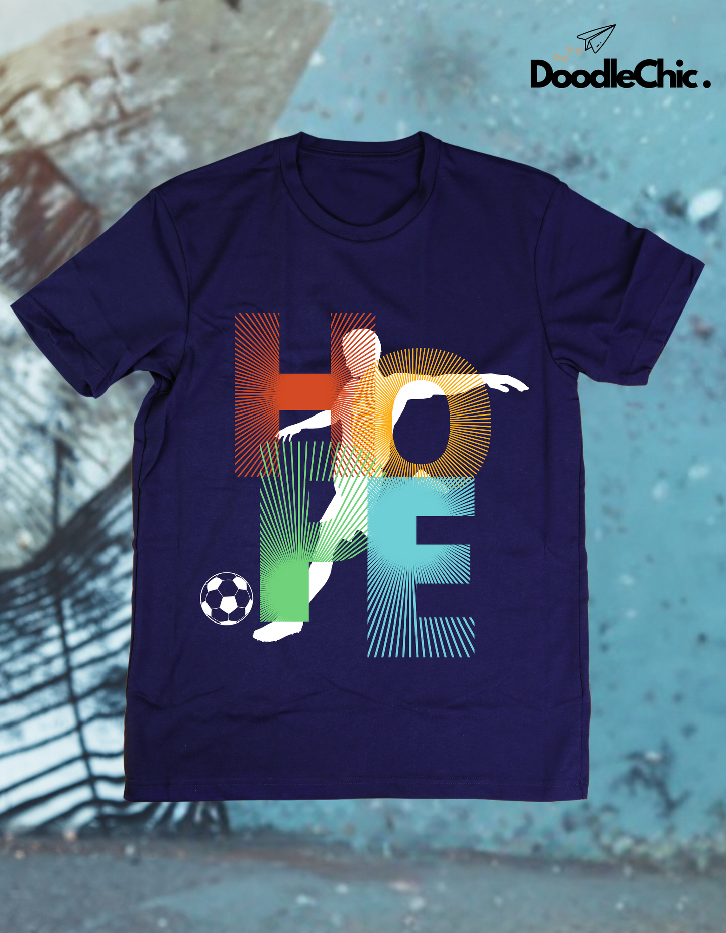 Hope Soccer Kids Organic Cotton T-shirt Navy Blue from DoodleChic
