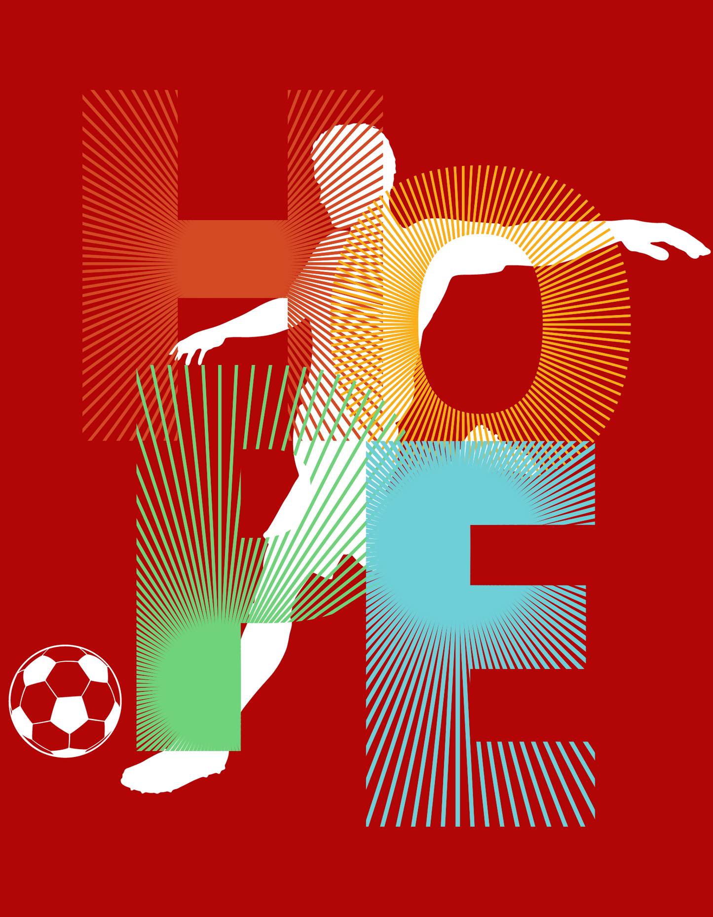Hope Soccer Kids Organic Cotton T-shirt Red from DoodleChic