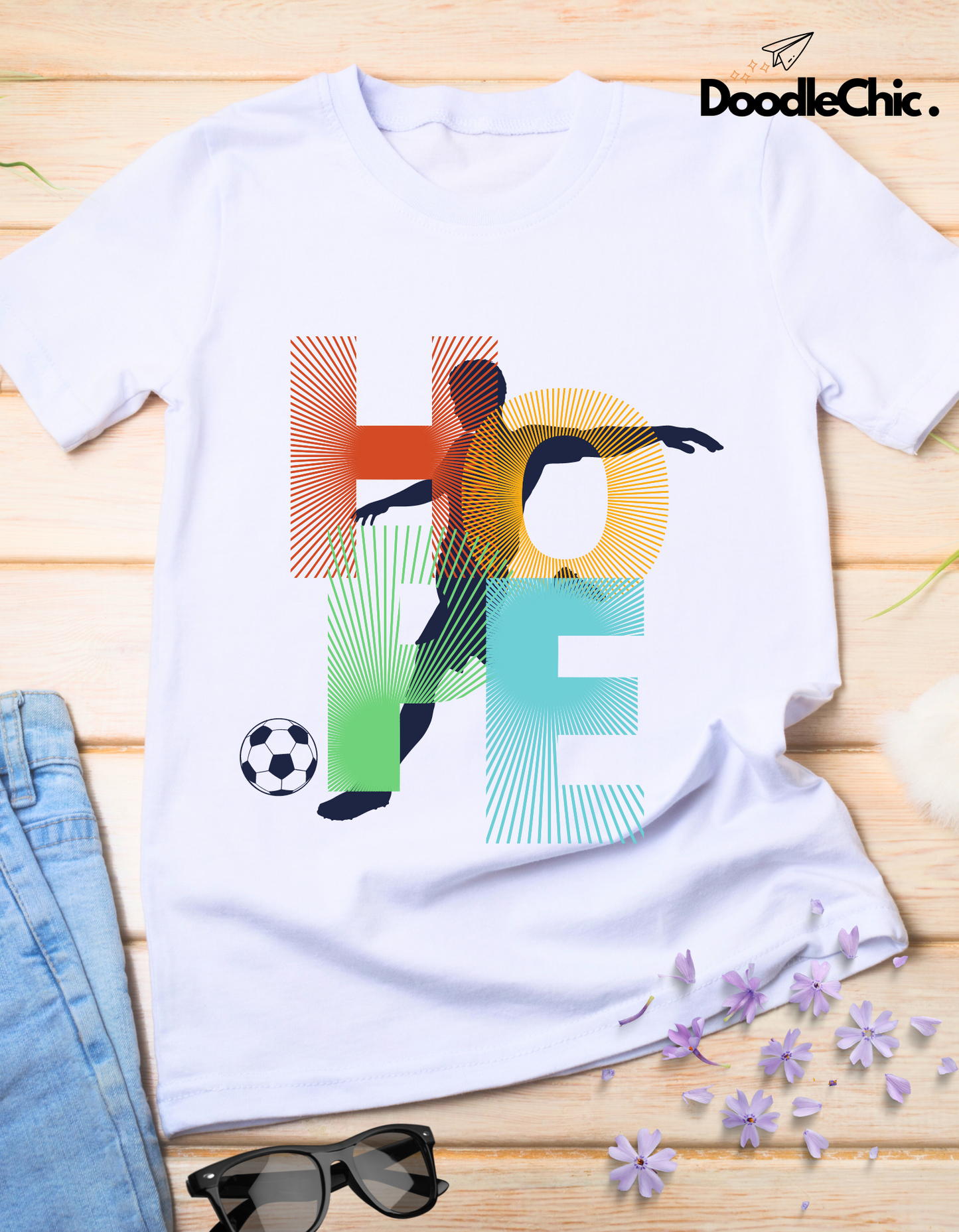 Hope Soccer Kids Organic Cotton T-shirt White from DoodleChic