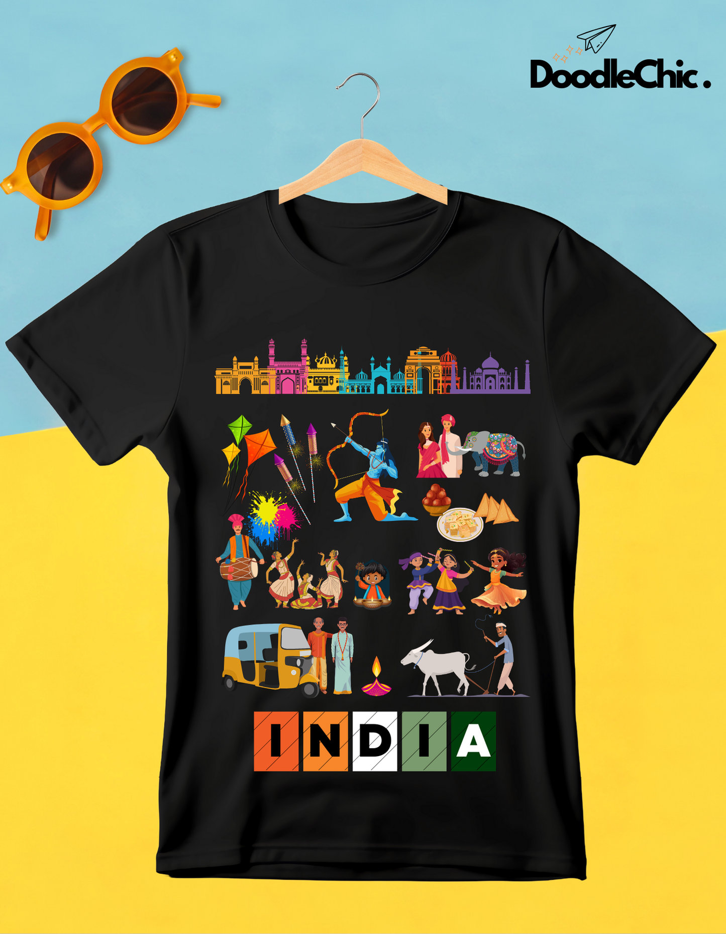 India Kids Organic Cotton T-shirt Black from DoodleChic