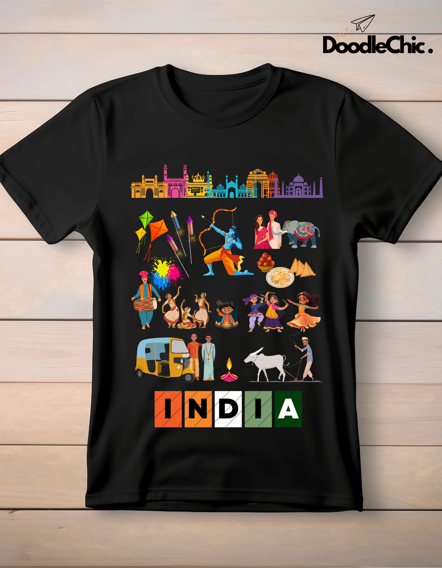 India Kids Organic Cotton T-shirt Black from DoodleChic