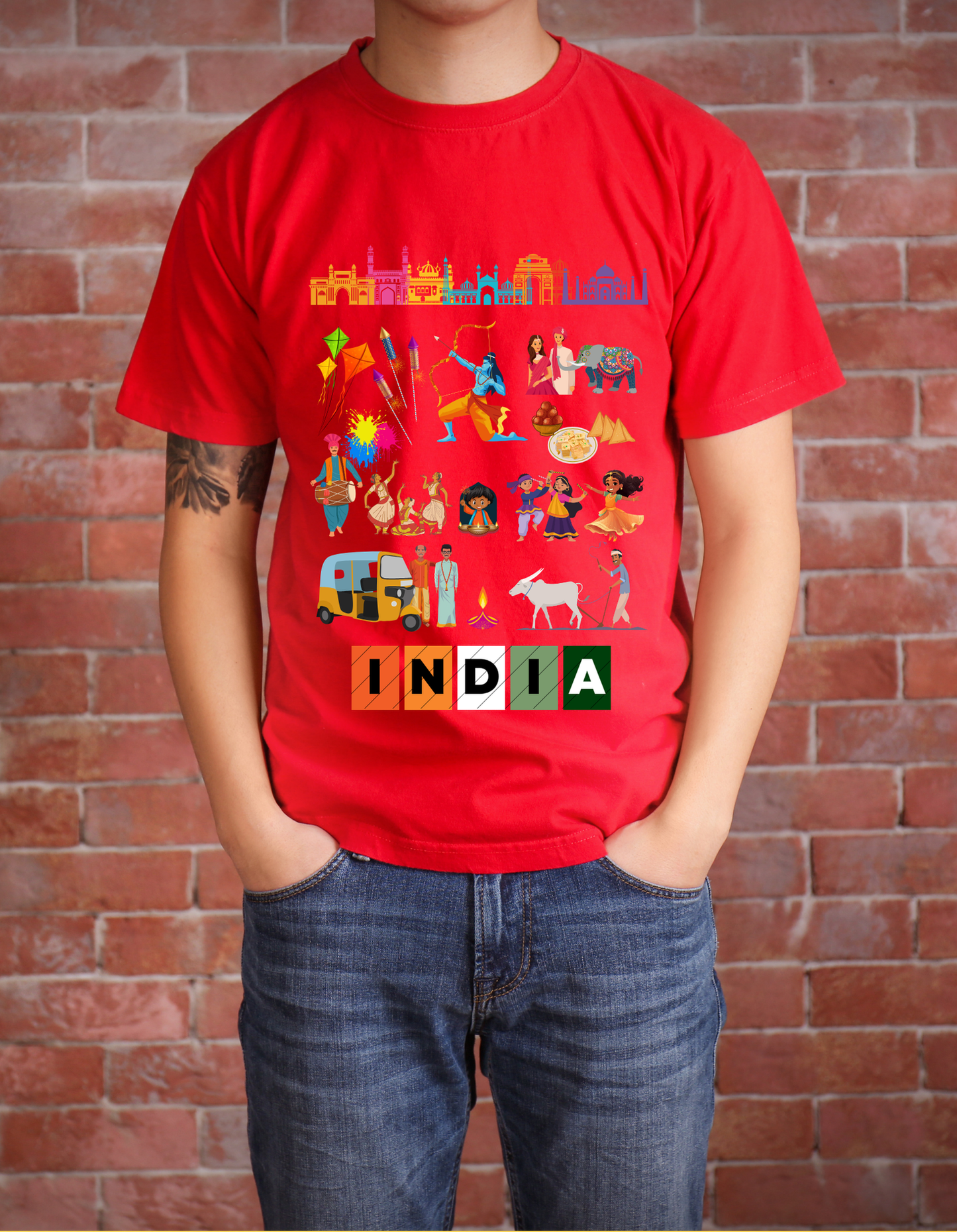 India Kids Organic Cotton T-shirt Red from DoodleChic
