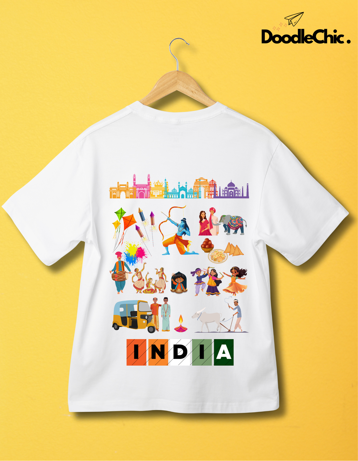 India Kids Organic Cotton T-shirt White from DoodleChic