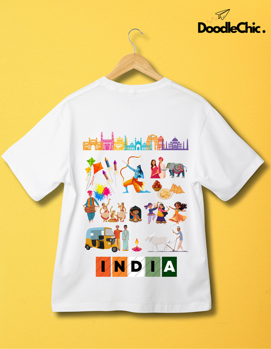 India Kids Organic Cotton T-shirt White from DoodleChic
