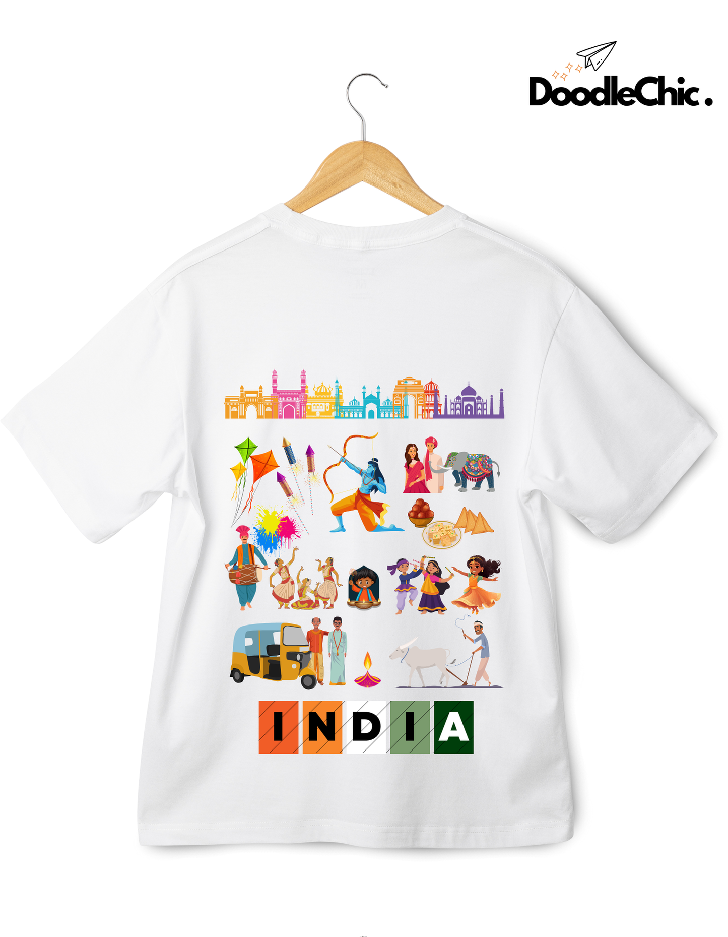 India Kids Organic Cotton T-shirt White from DoodleChic